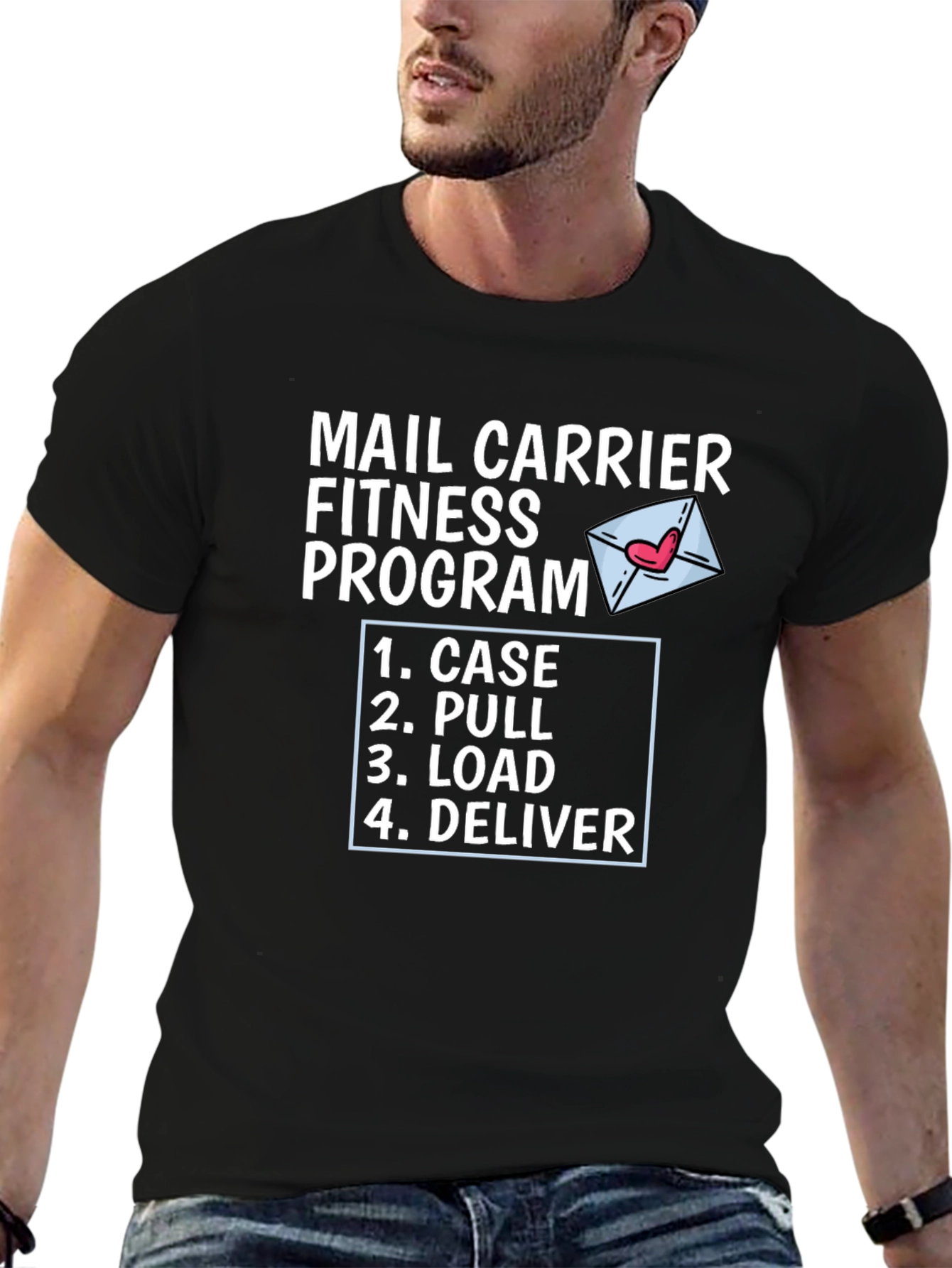 Mail Carrier Fitness Program Black T-Shirt
