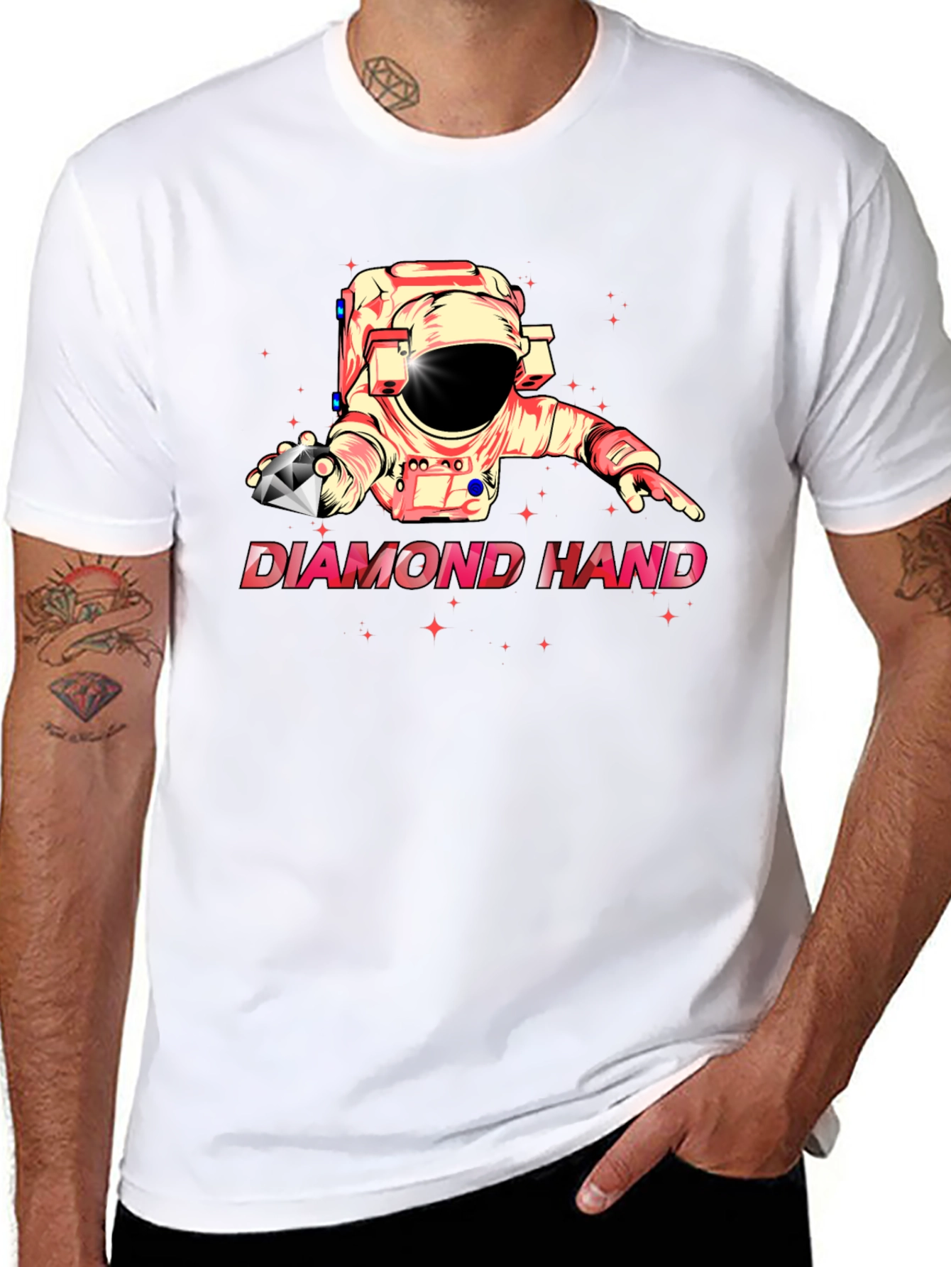 Diamond Hand Astronaut Black T-Shirt