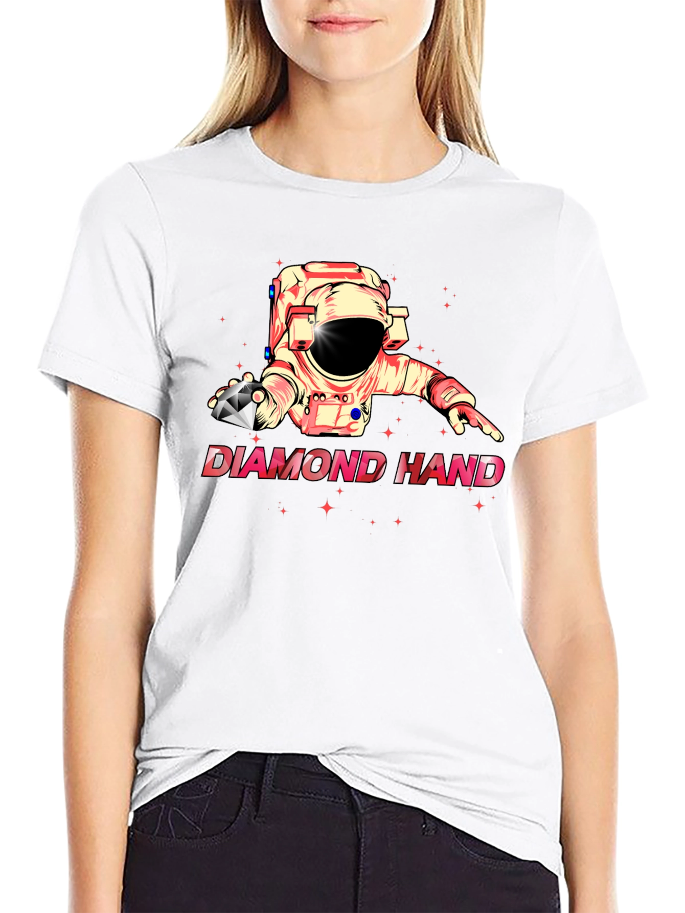 Diamond Hand Astronaut Black T-Shirt