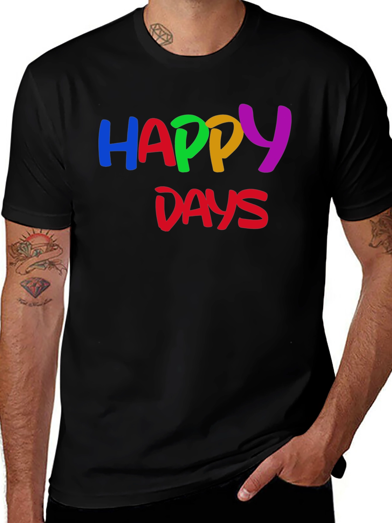 Happy Days Graphic T-Shirt - Black Tee