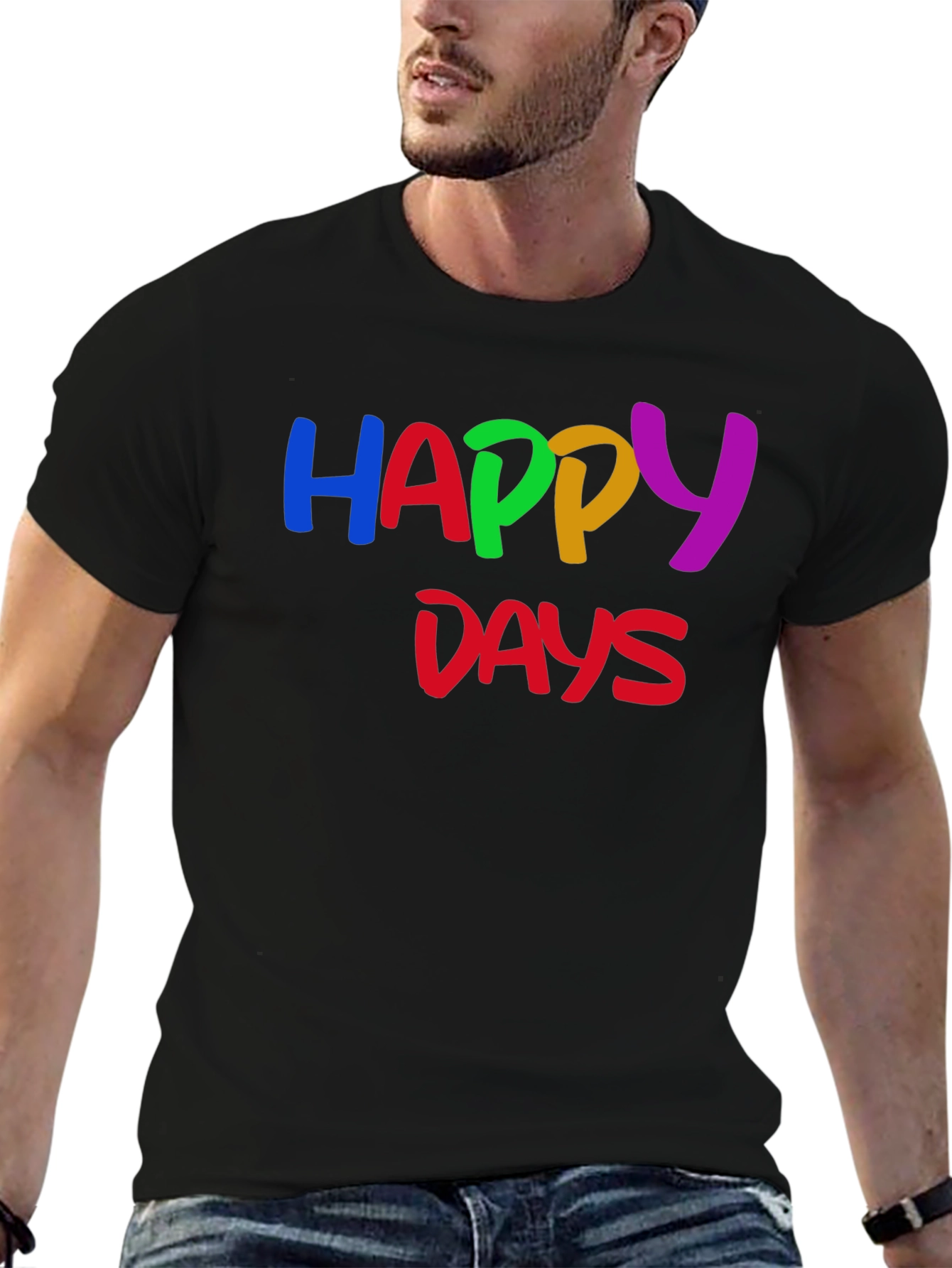 Happy Days Graphic T-Shirt - Black Tee