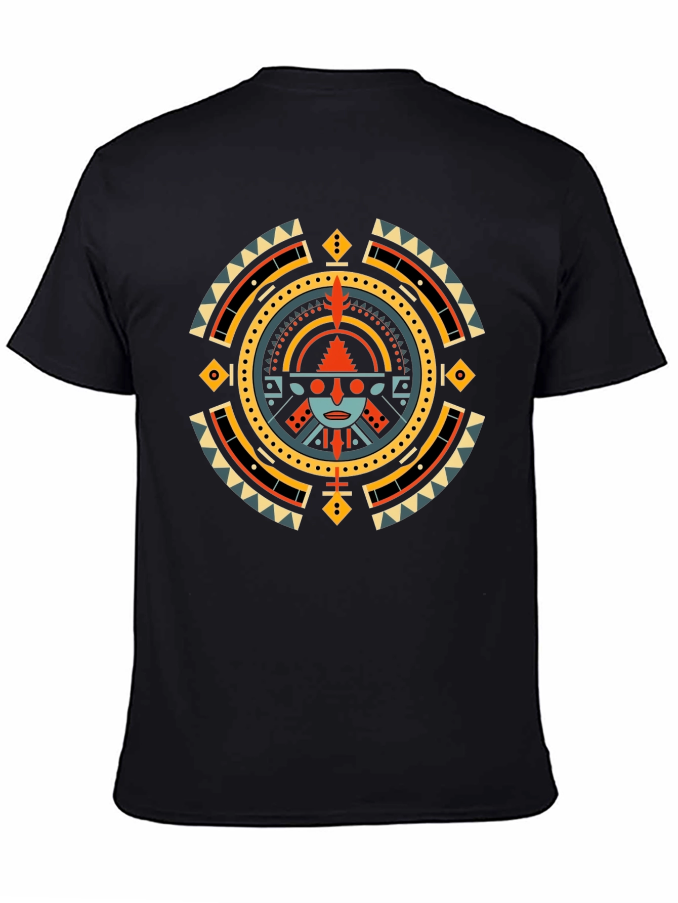 Aztec Sun Graphic T-Shirt - Black