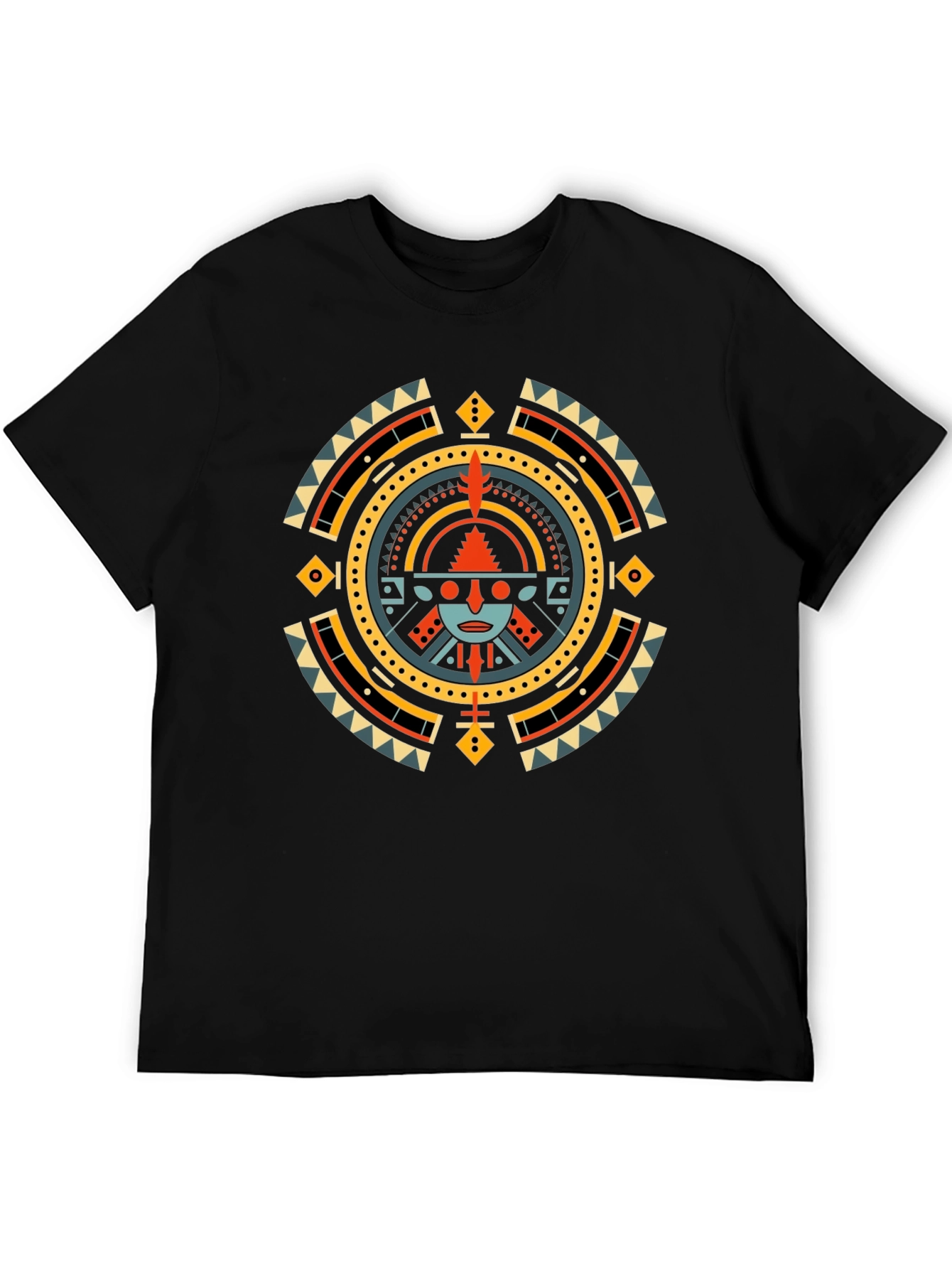 Aztec Sun Graphic T-Shirt - Black