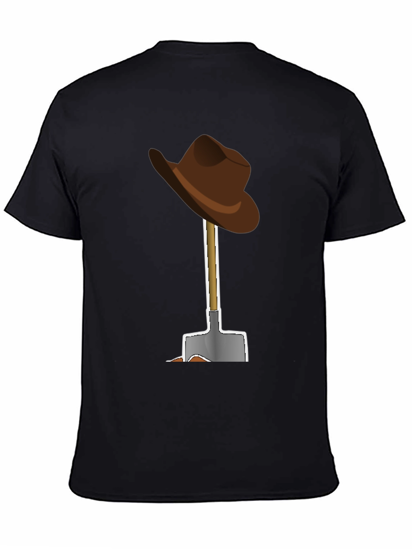 Cartoon Cowboy Hat and Shovel Graphic Tee