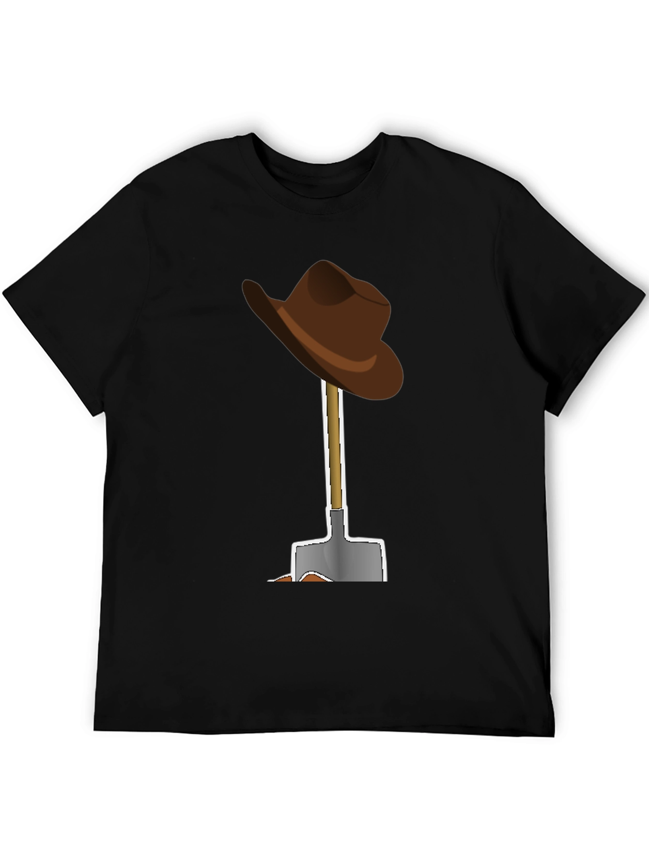 Cartoon Cowboy Hat and Shovel Graphic Tee