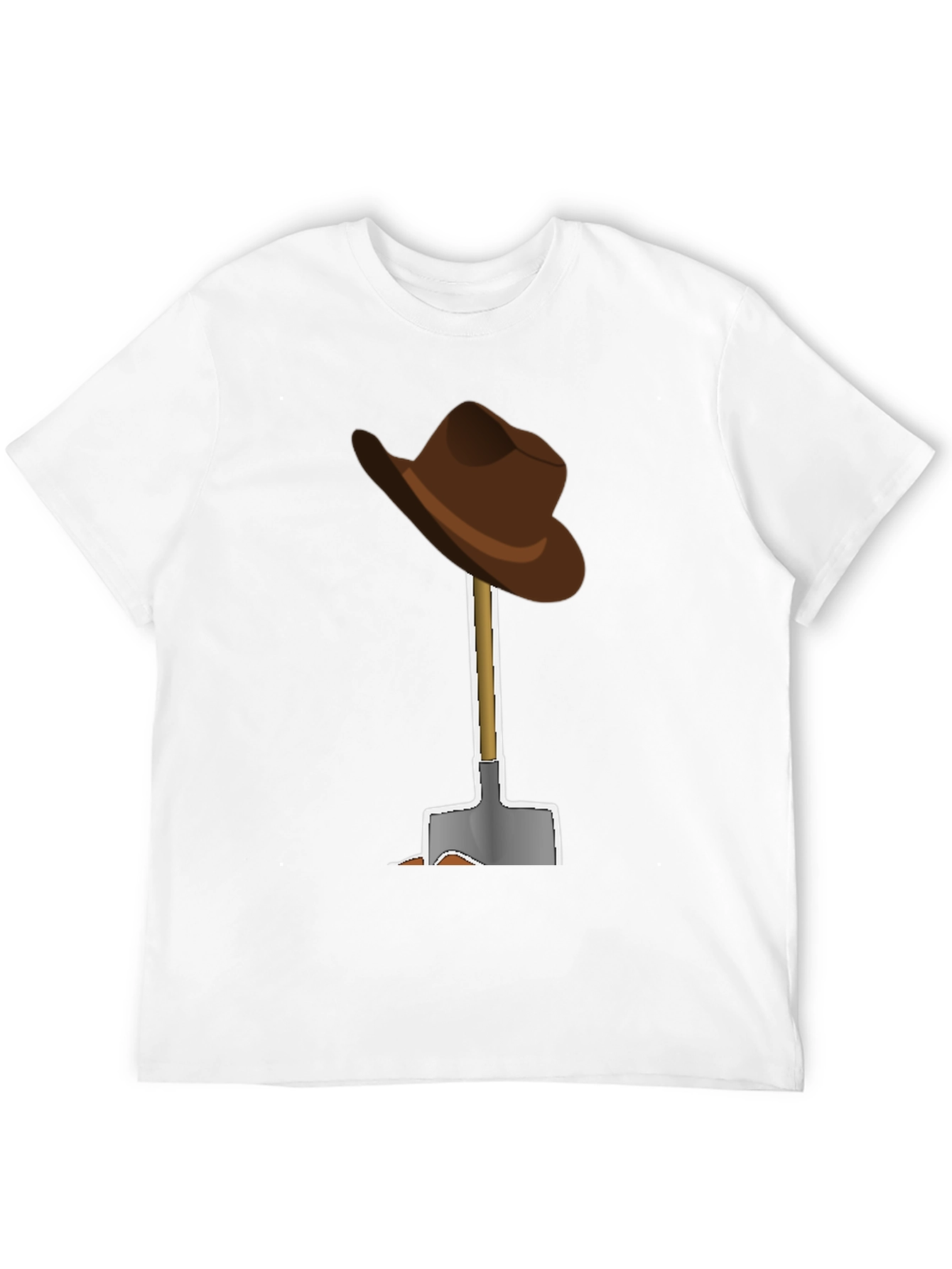 Cartoon Cowboy Hat and Shovel Graphic Tee