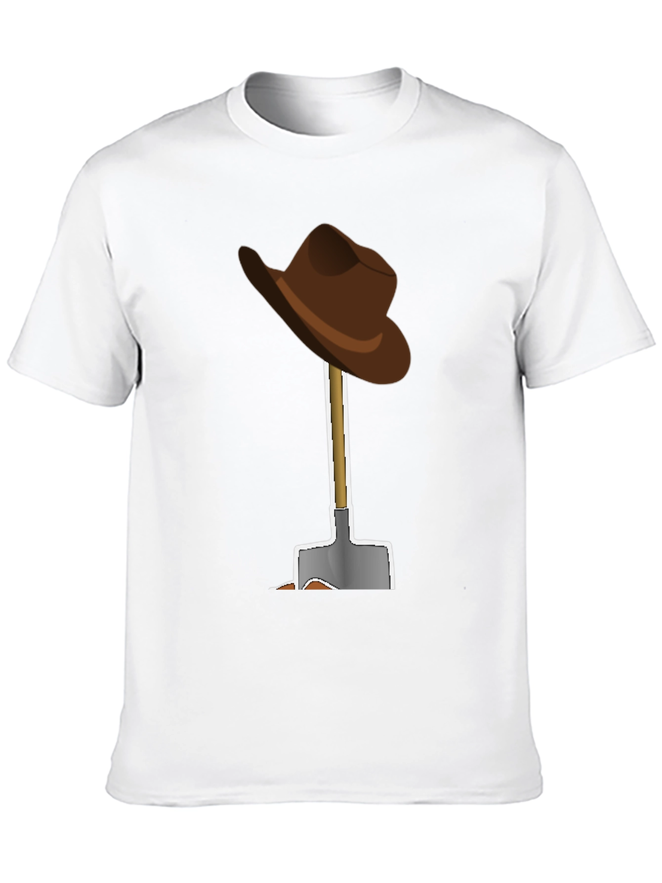 Cartoon Cowboy Hat and Shovel Graphic Tee