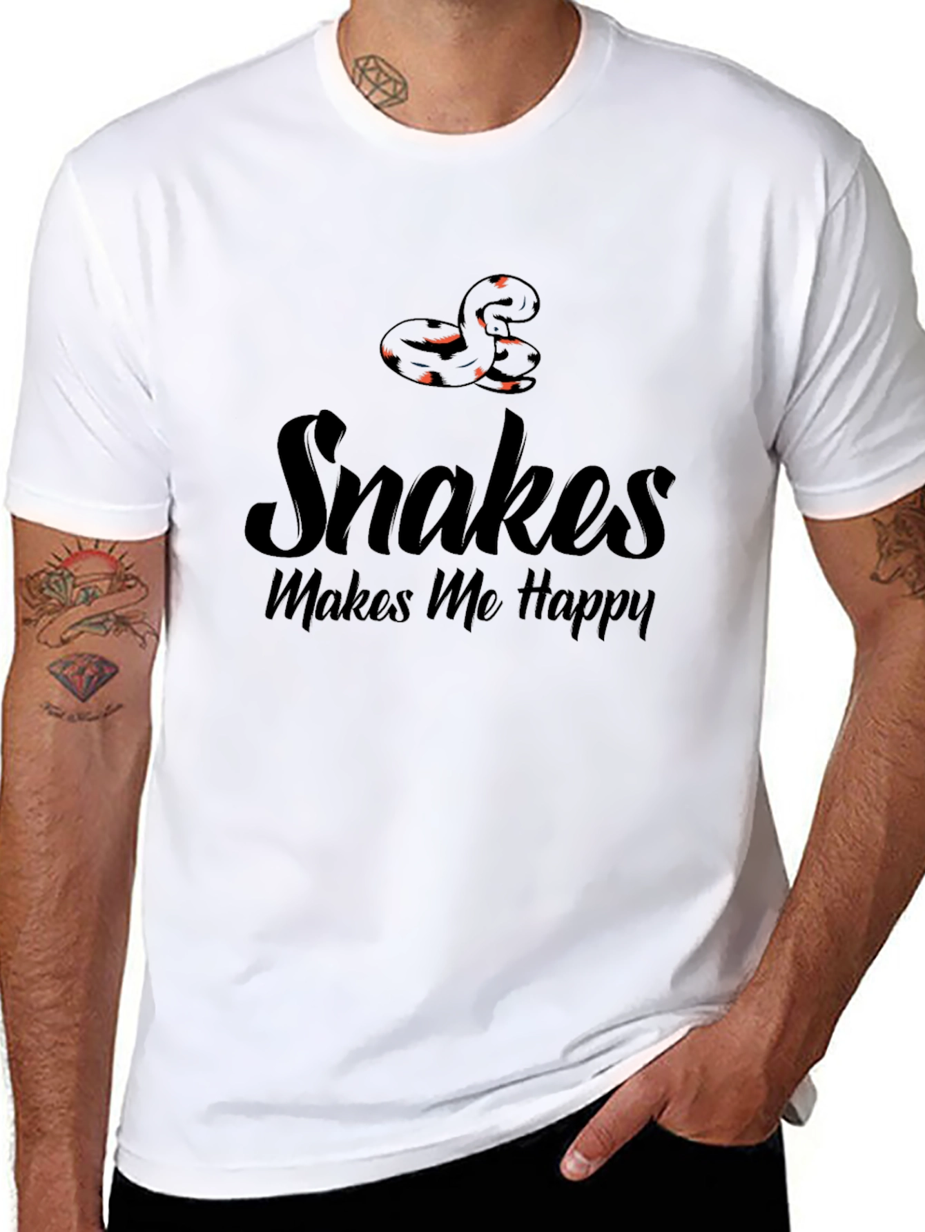 Snakes Make Me Happy T-Shirt - Reptile Lover Tee