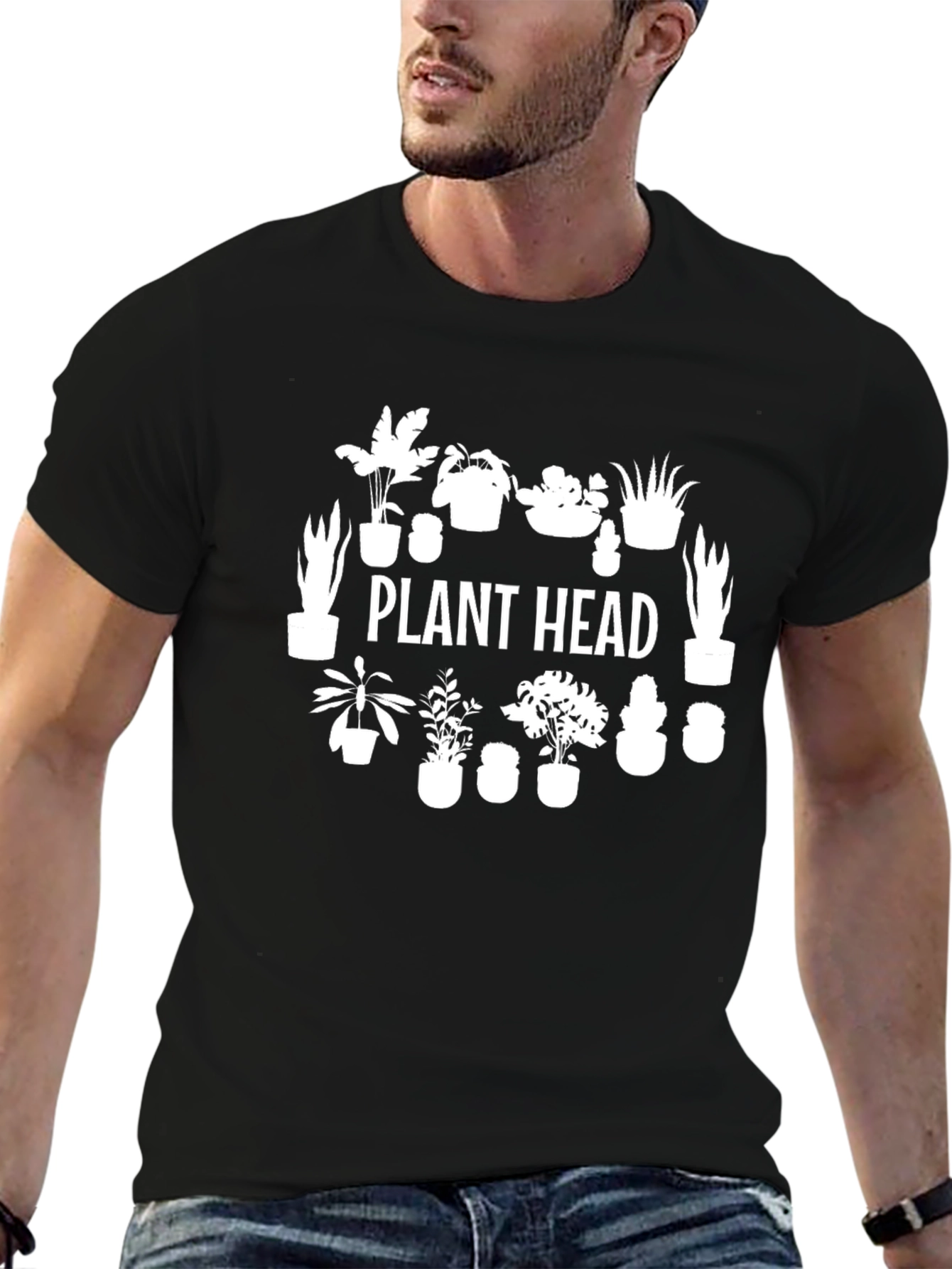 Plant Head T-Shirt - Black Graphic Tee