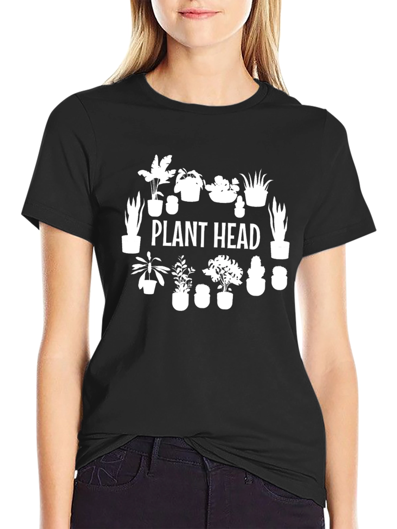 Plant Head T-Shirt - Black Graphic Tee
