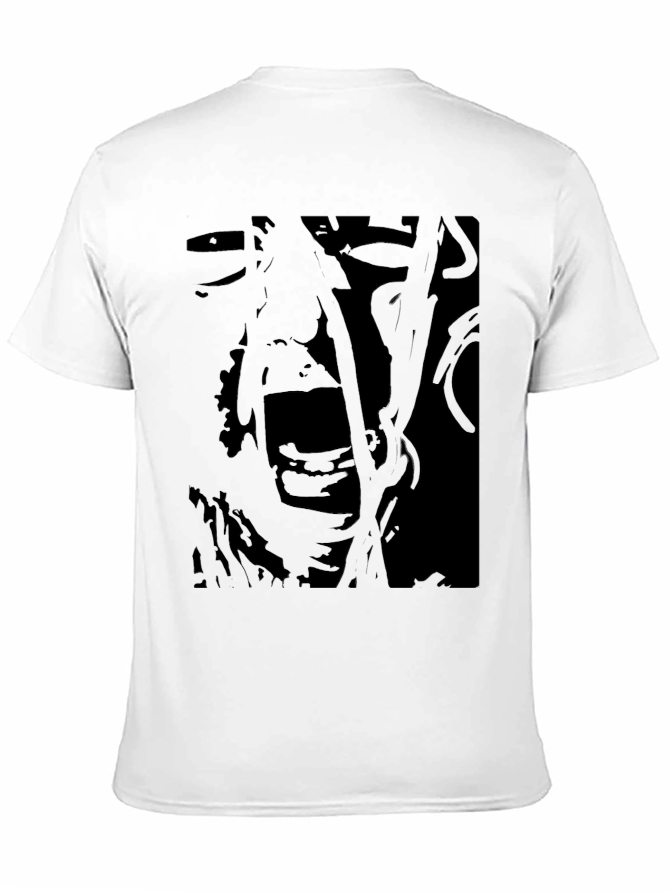 Abstract Scream Graphic Black T-Shirt