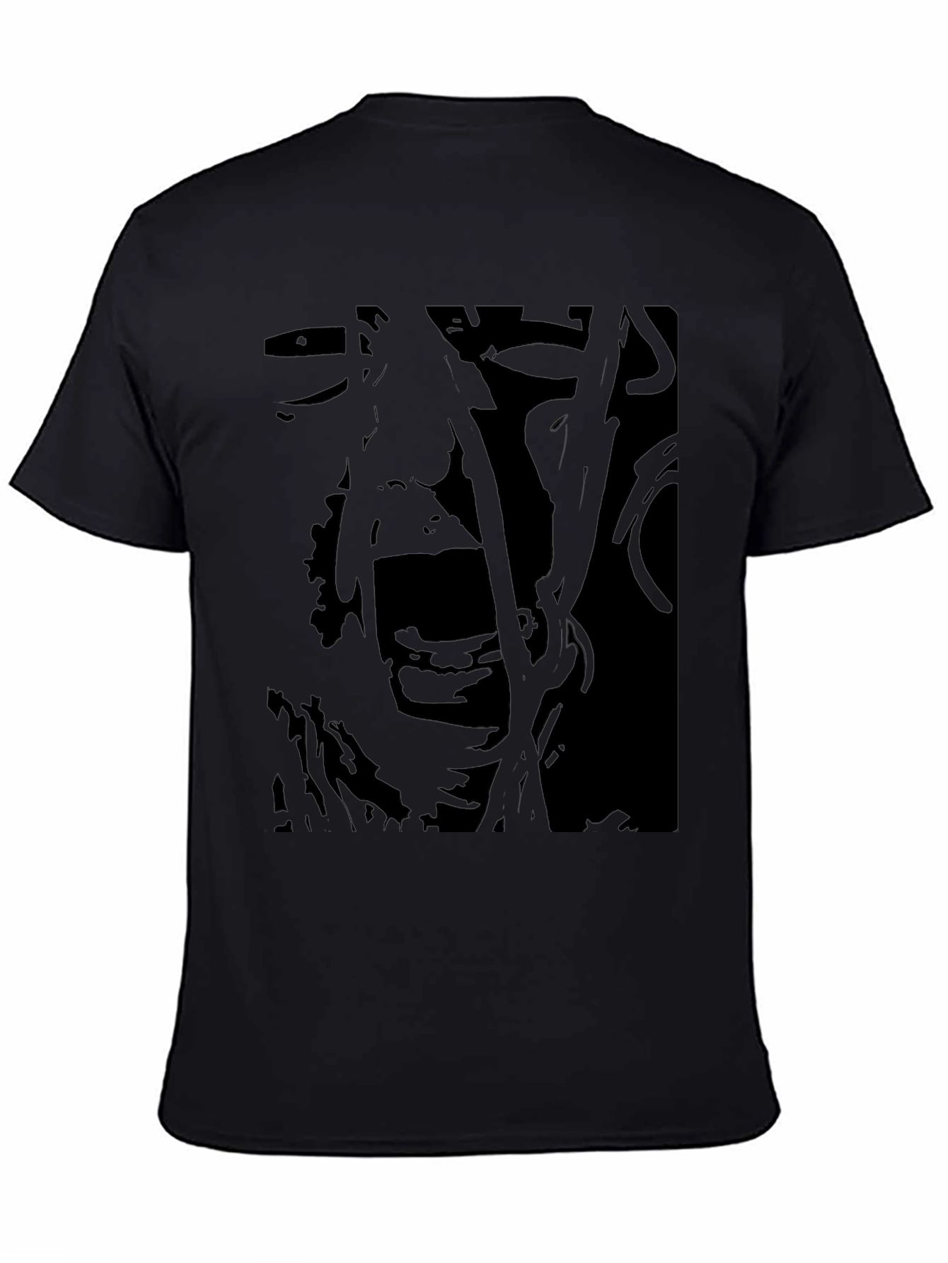 Abstract Scream Graphic Black T-Shirt