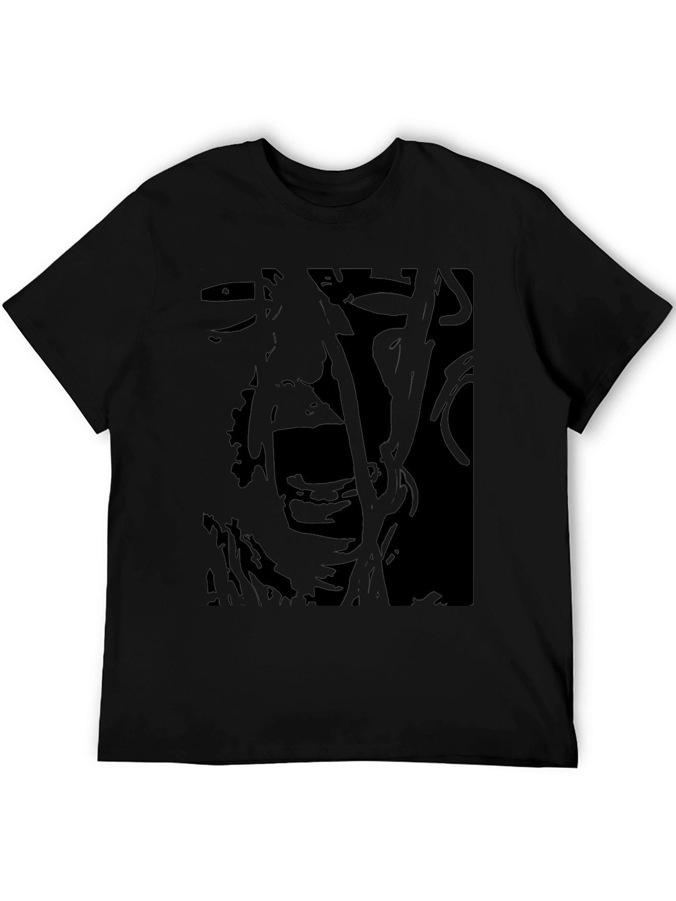 Abstract Scream Graphic Black T-Shirt