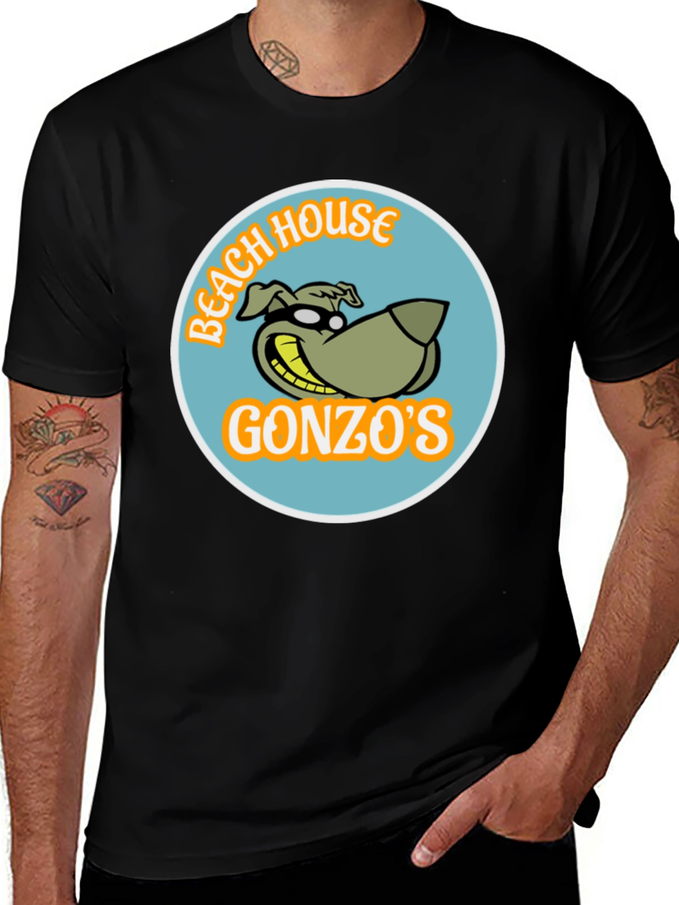 Gonzos Beach House Black T-Shirt