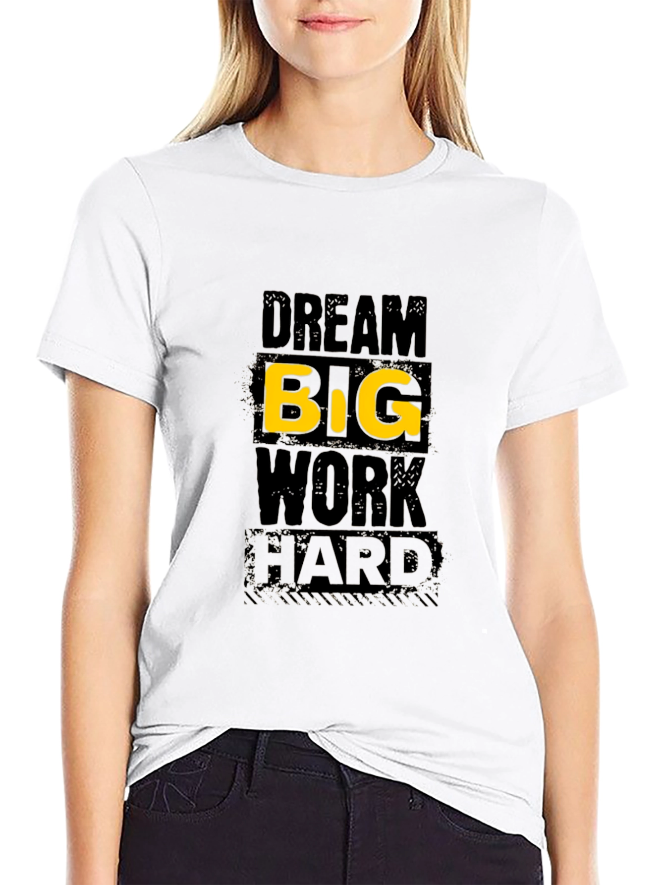 Dream Big Graphic Print Black T-Shirt