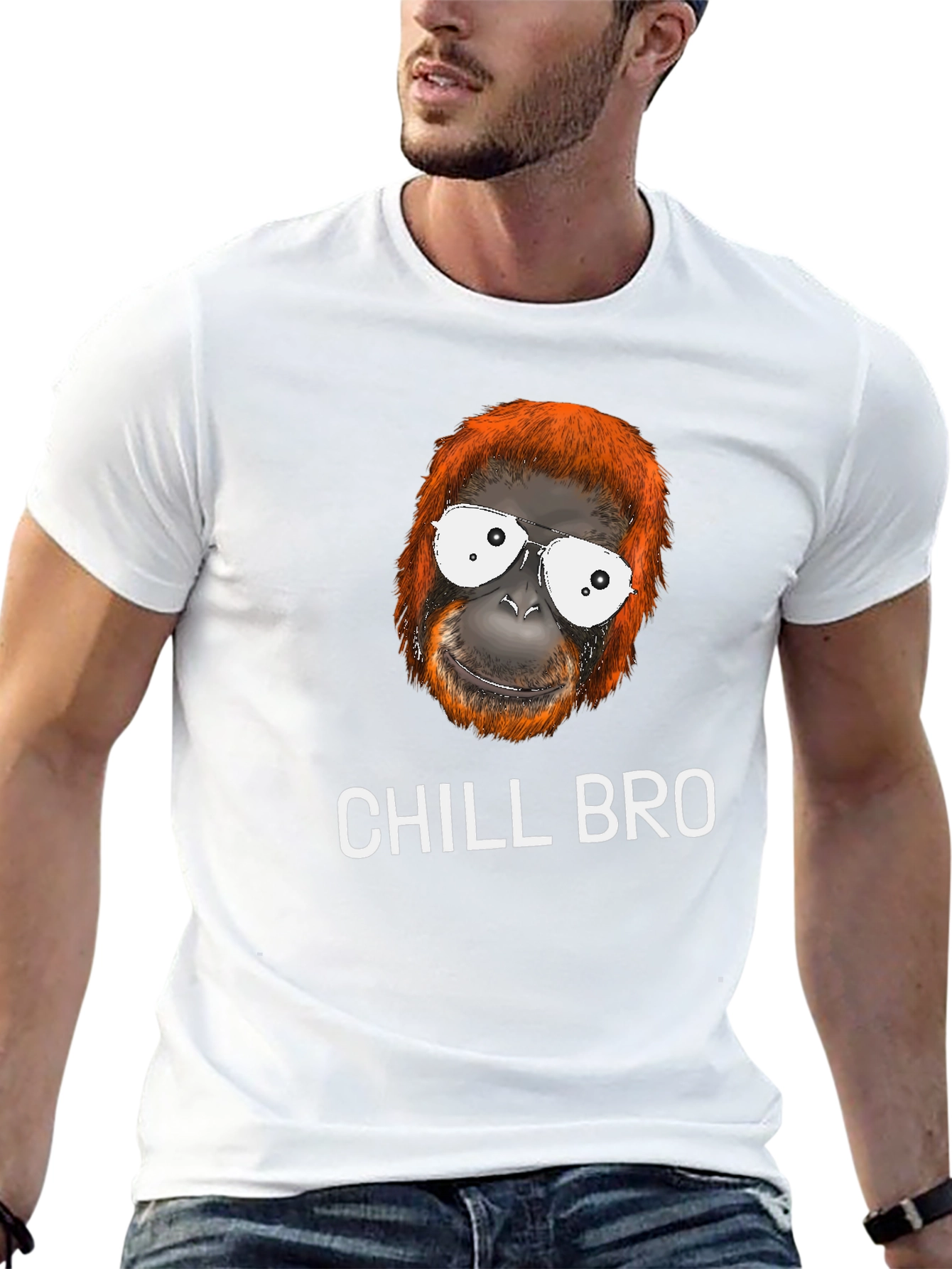 Chill Bro Orangutan T-Shirt - Relaxed Style