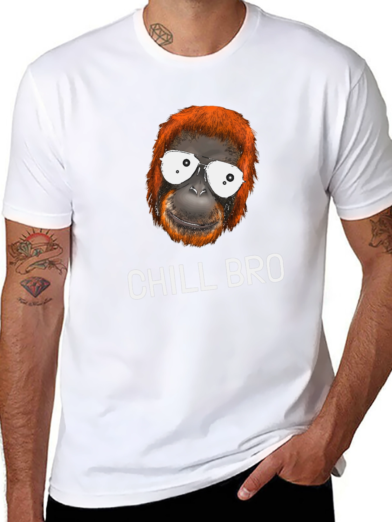 Chill Bro Orangutan T-Shirt - Relaxed Style