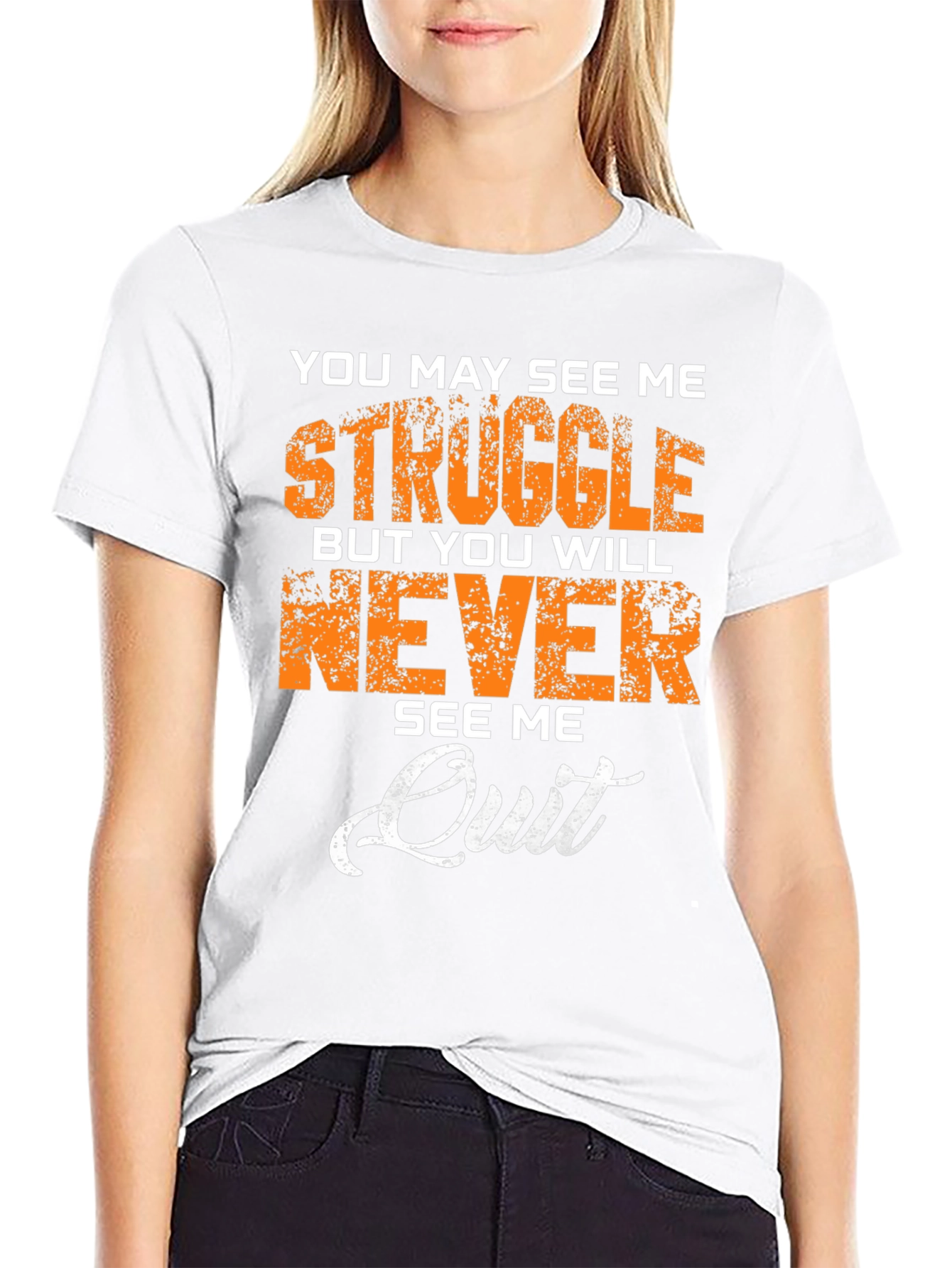 Motivational Never Quit Graphic T-Shirt