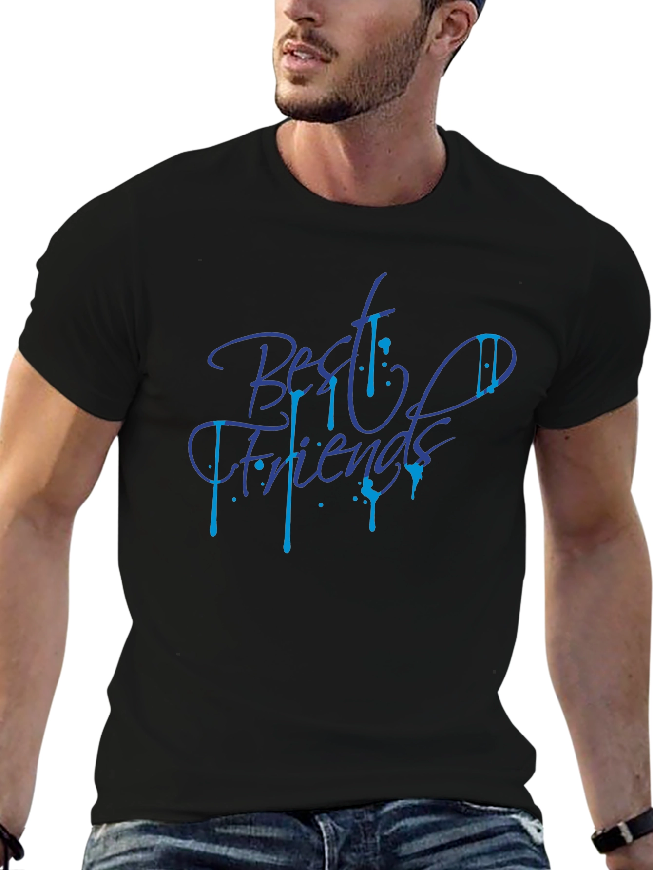 Best Friends Graphic Tee - Stylish Black T-Shirt