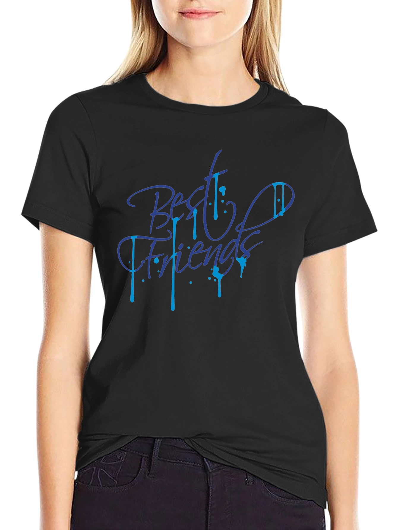 Best Friends Graphic Tee - Stylish Black T-Shirt