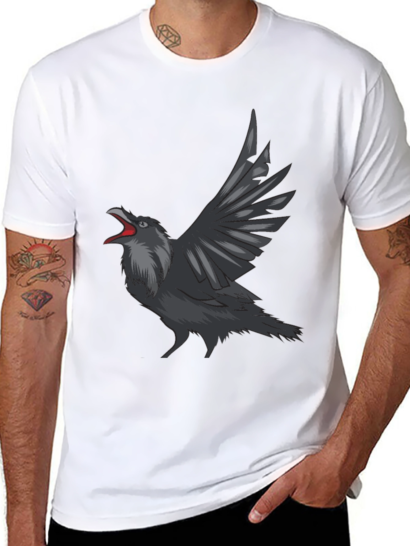 Raven Graphic Tee - Mens Black T-Shirt