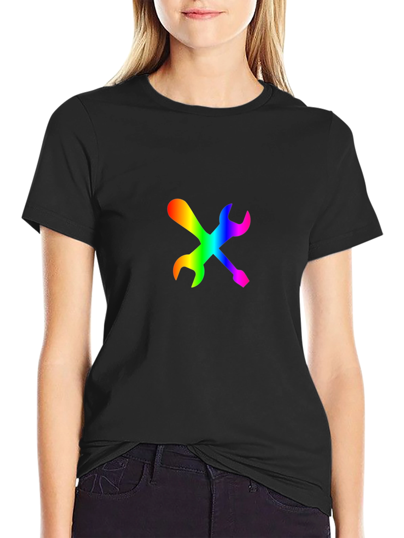 Rainbow Tools Graphic Tee - Stylish Black T-Shirt