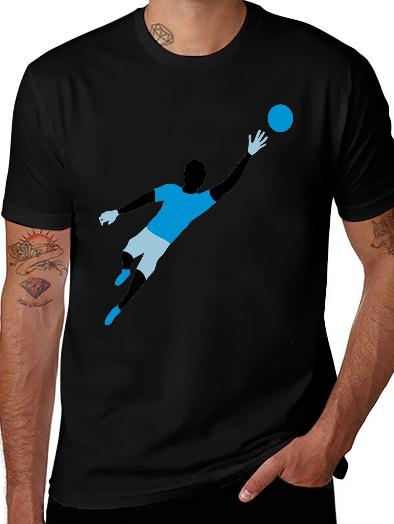 Soccer Goalie Graphic T-Shirt - Black