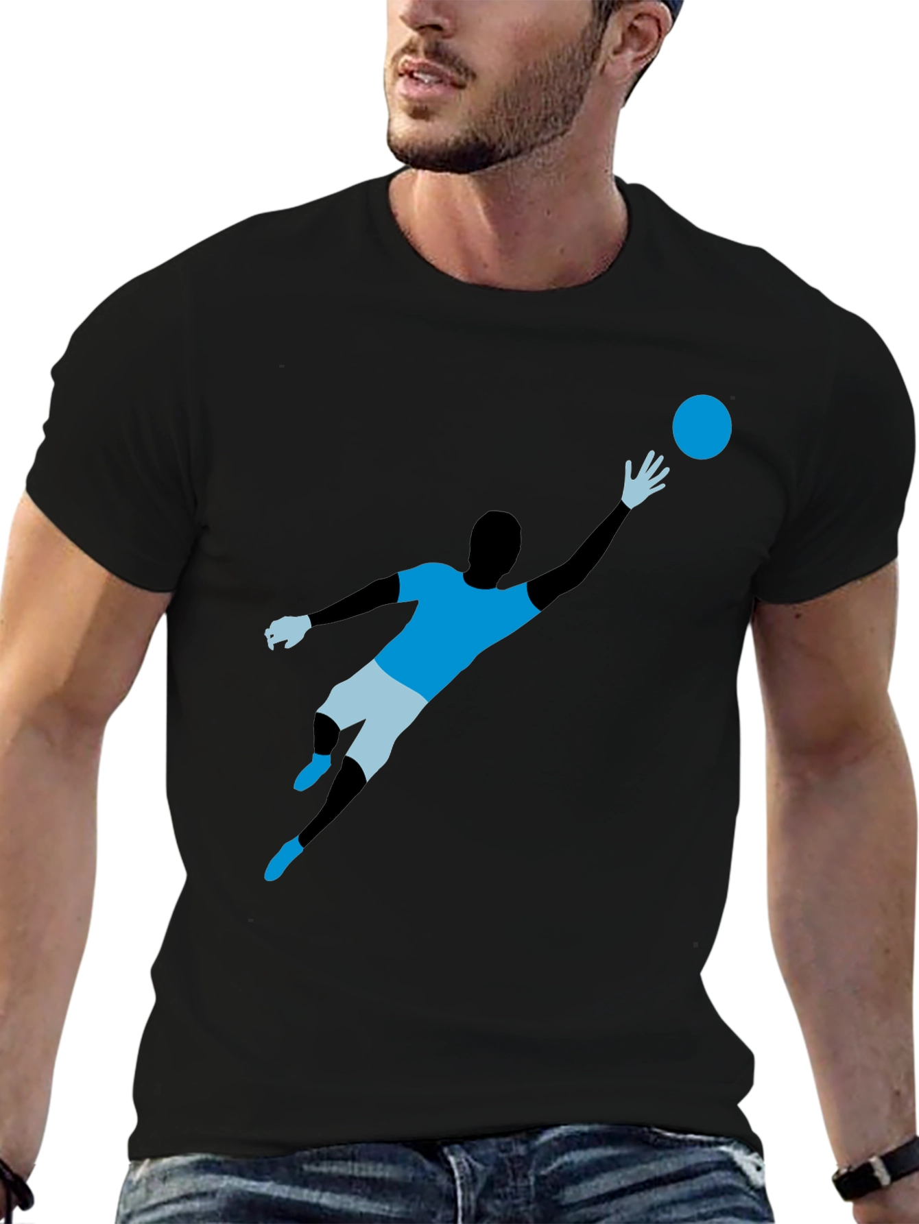 Soccer Goalie Graphic T-Shirt - Black