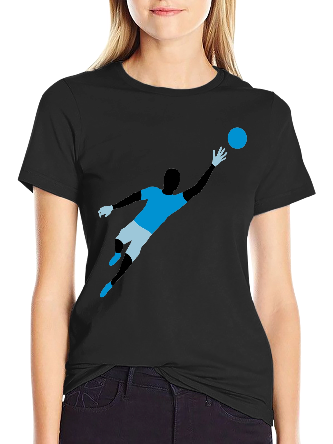 Soccer Goalie Graphic T-Shirt - Black