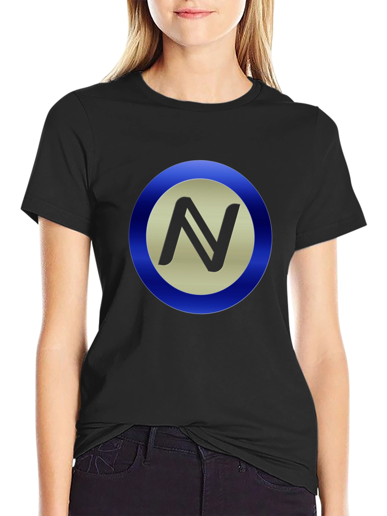 Stylish Black T-Shirt with Circle N Logo