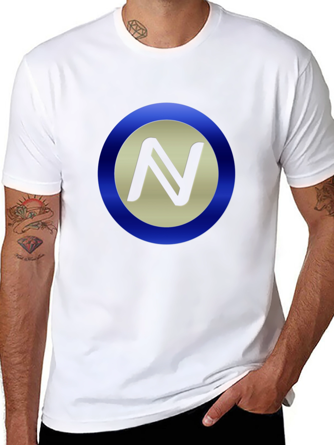 Stylish Black T-Shirt with Circle N Logo
