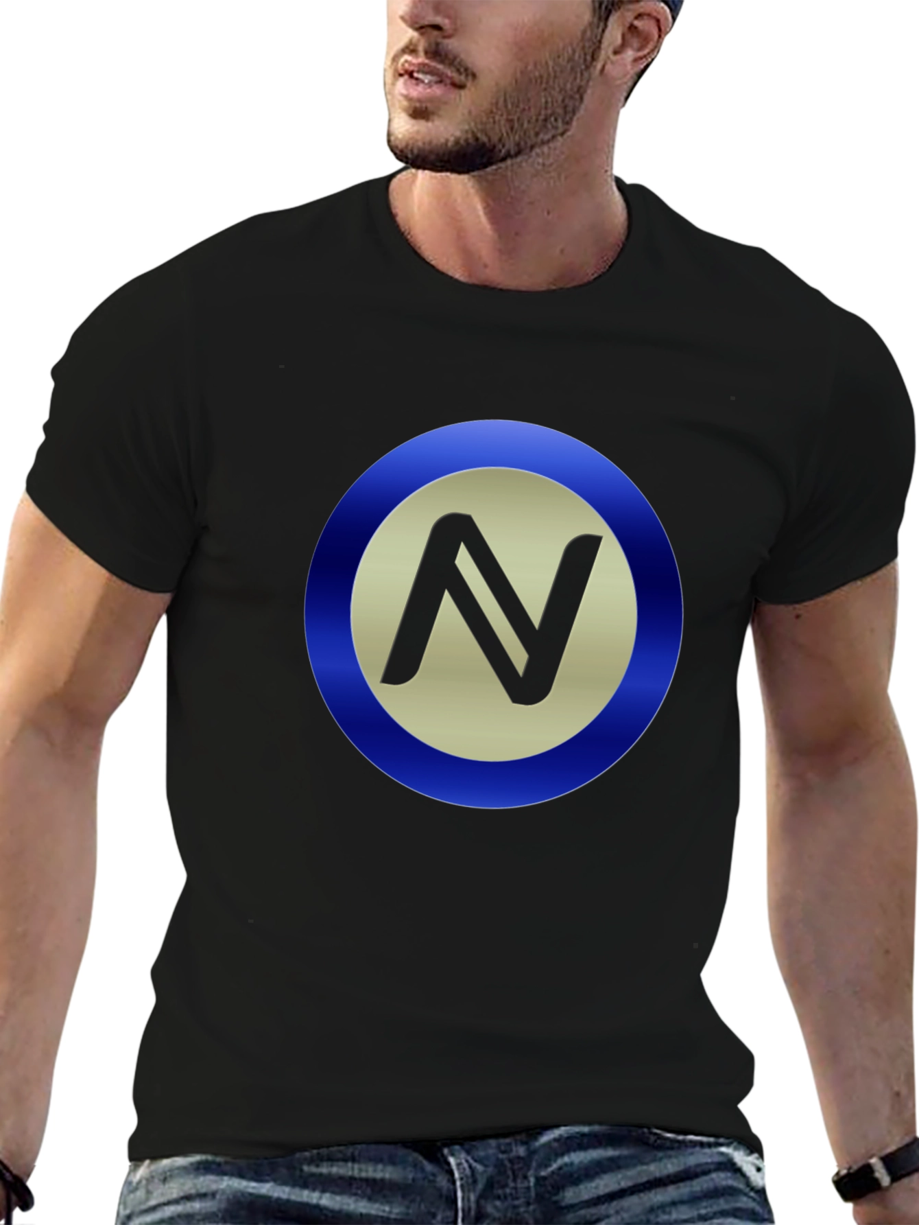 Stylish Black T-Shirt with Circle N Logo