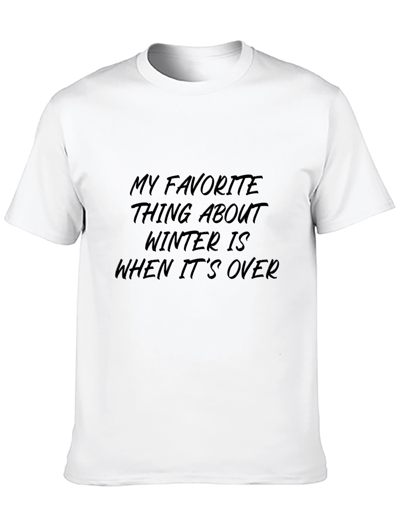 Funny Winter Slogan Black T-Shirt