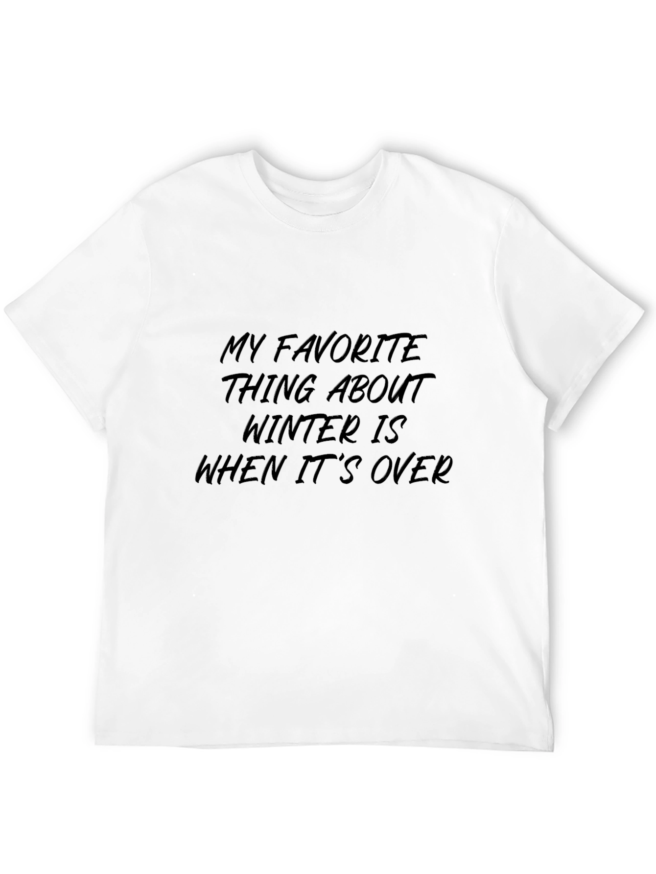Funny Winter Slogan Black T-Shirt