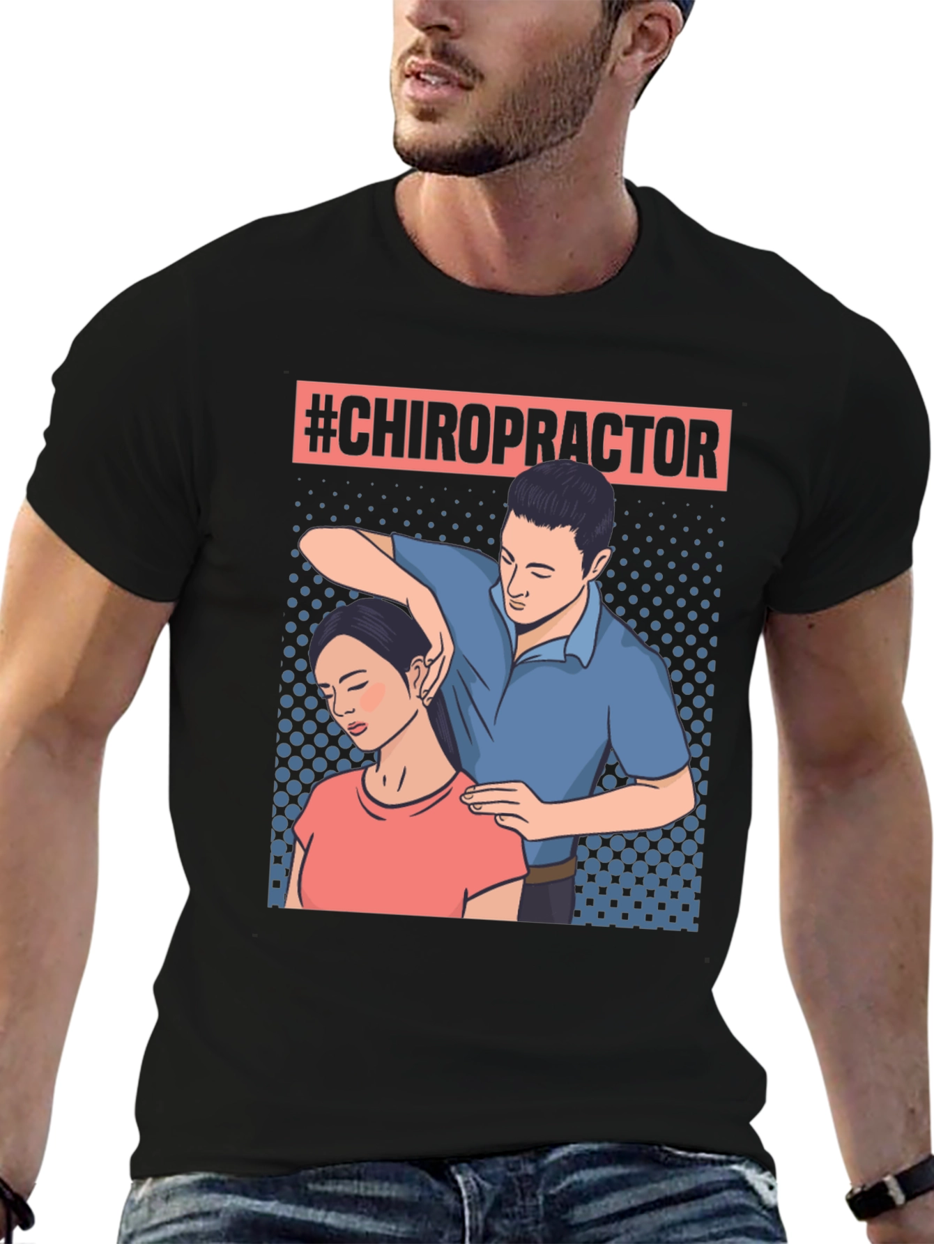 Chiropractor T-Shirt - Neck Adjustment Design