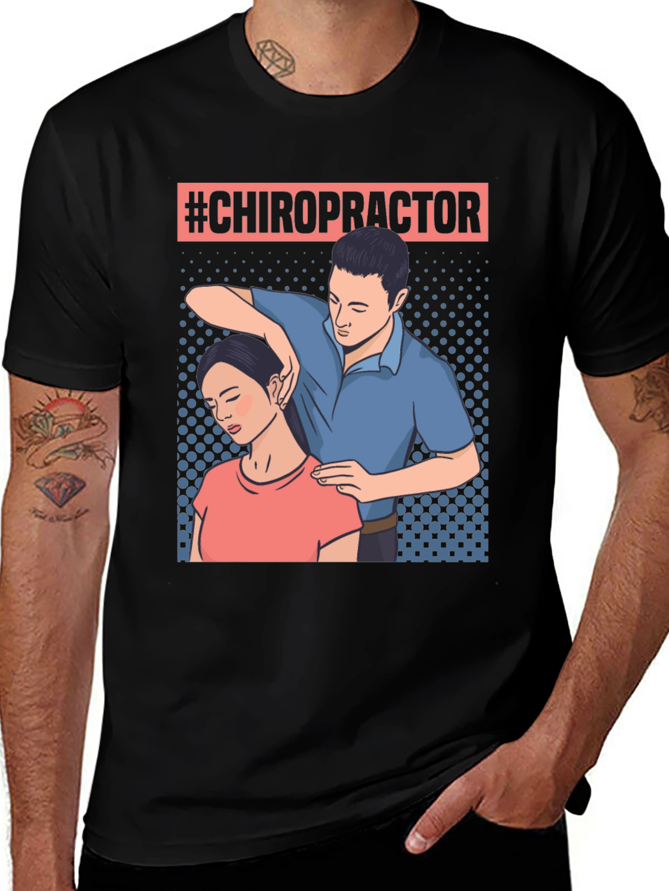 Chiropractor T-Shirt - Neck Adjustment Design