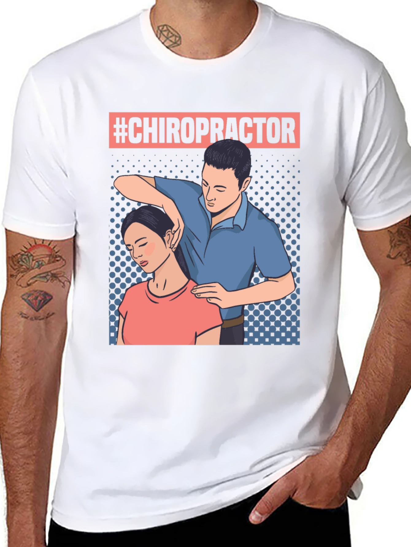 Chiropractor T-Shirt - Neck Adjustment Design
