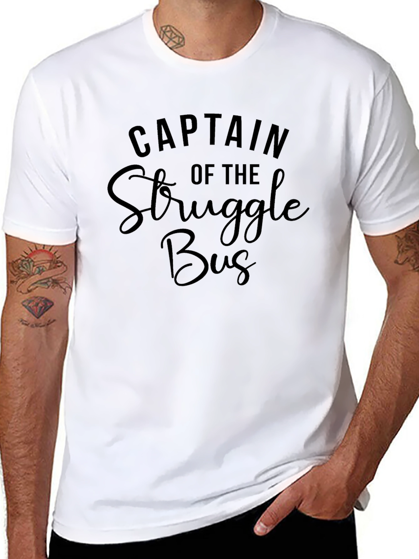 Captain of the Struggle Bus Black T-Shirt