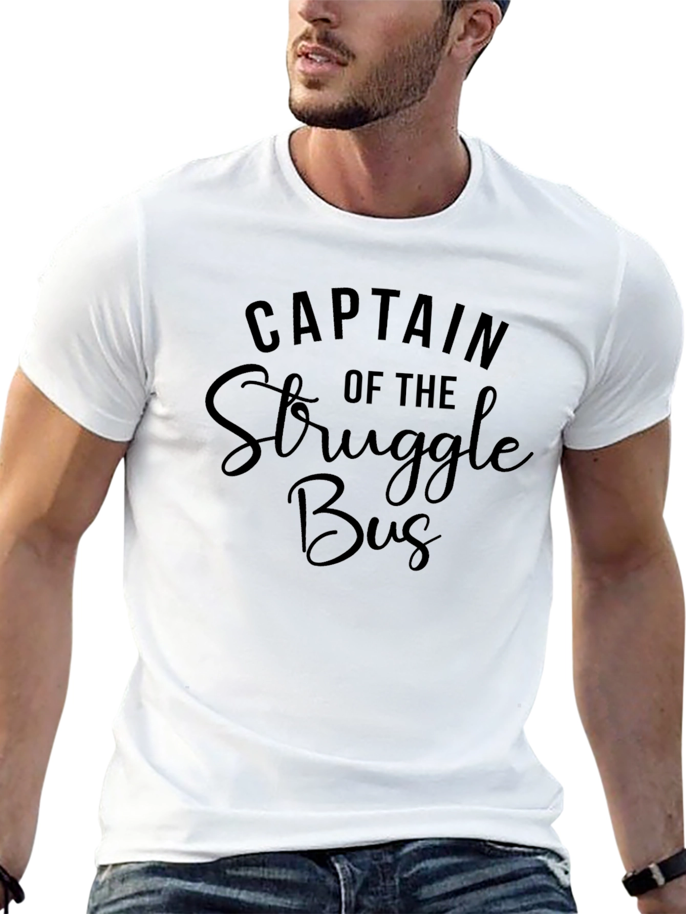 Captain of the Struggle Bus Black T-Shirt