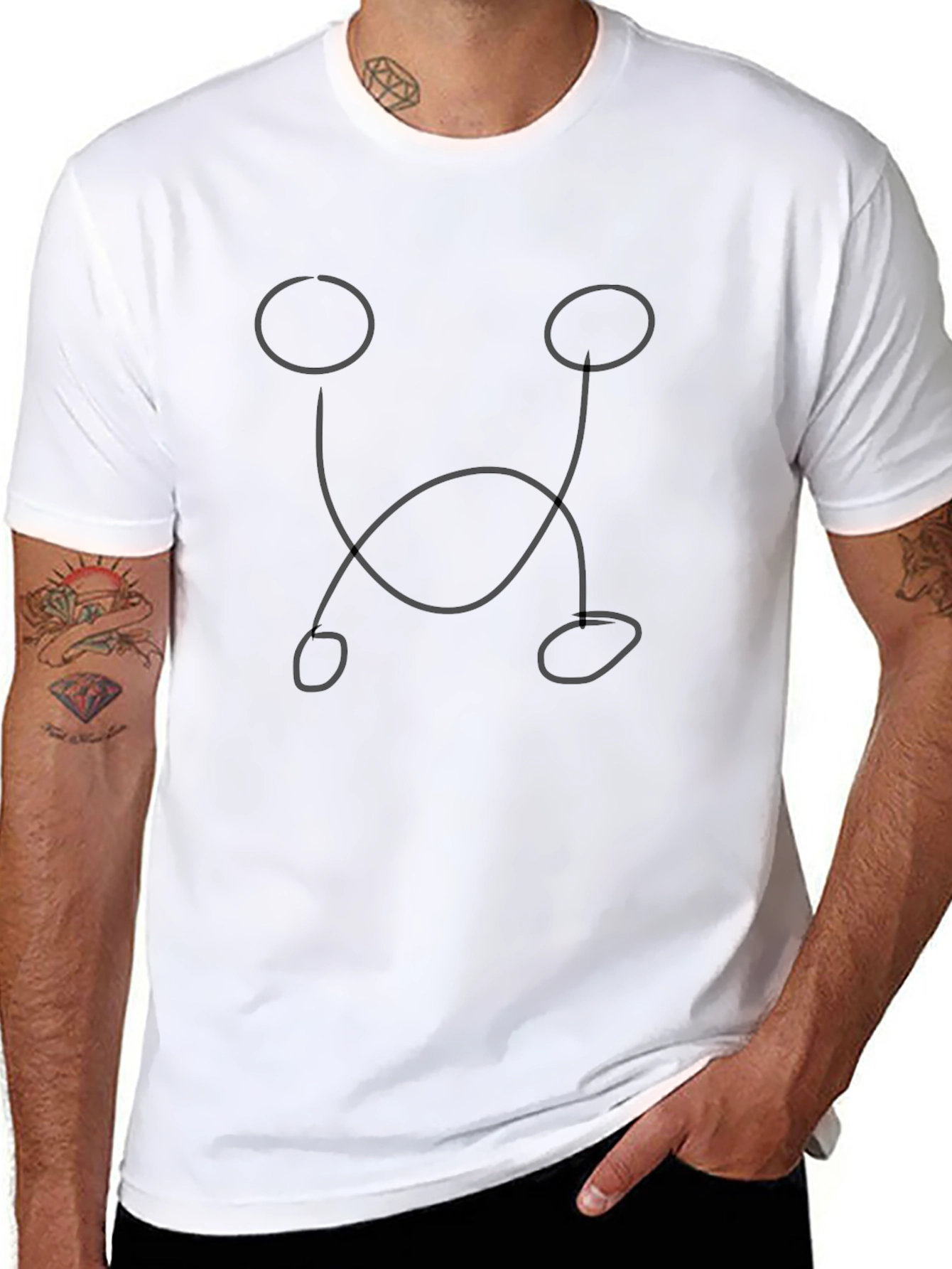 Abstract Face Black T-Shirt
