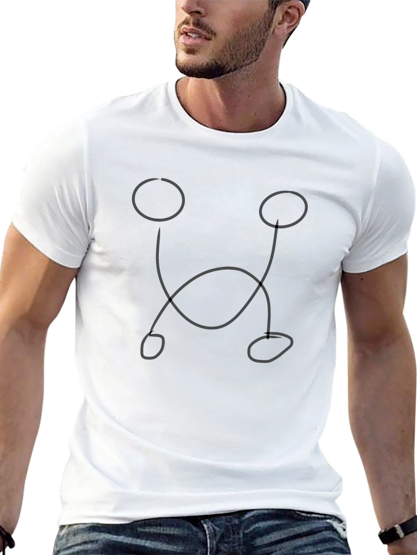 Abstract Face Black T-Shirt