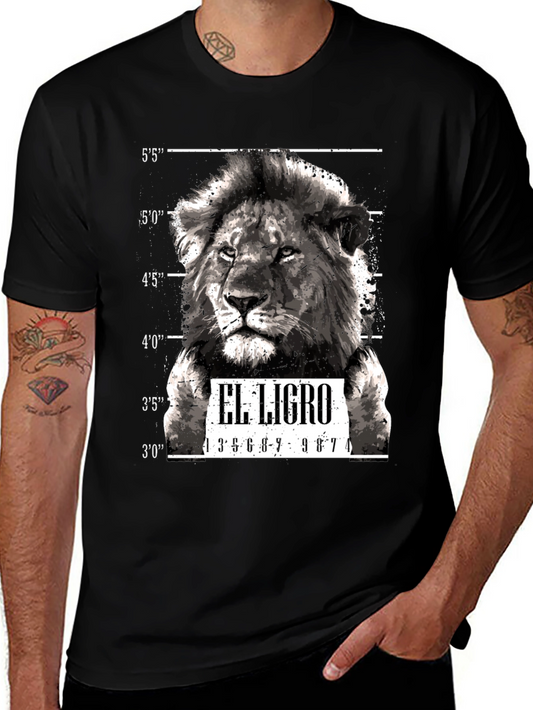El Ligro Lion Mugshot Graphic Tee - Black