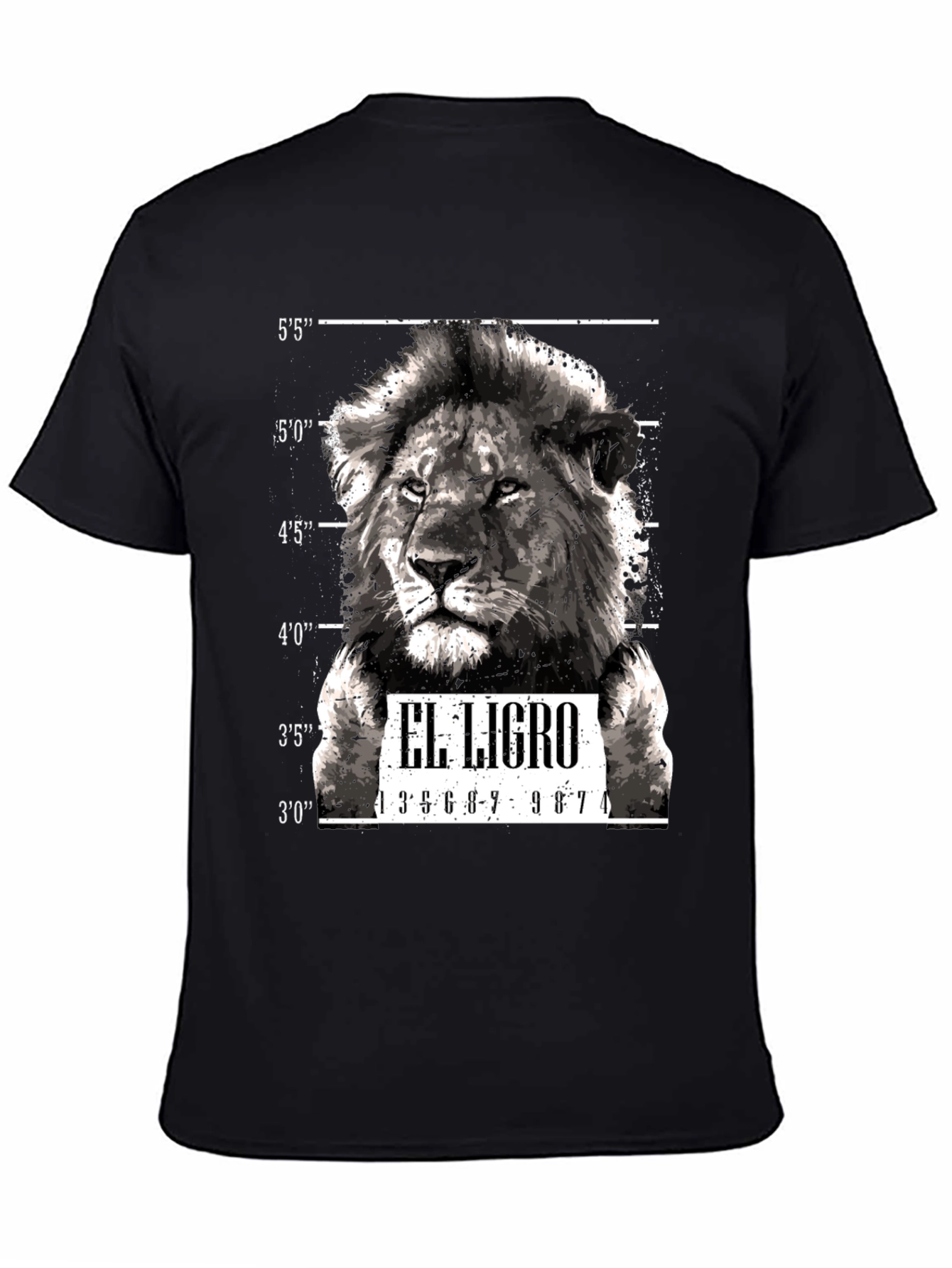 El Ligro Lion Mugshot Graphic Tee - Black