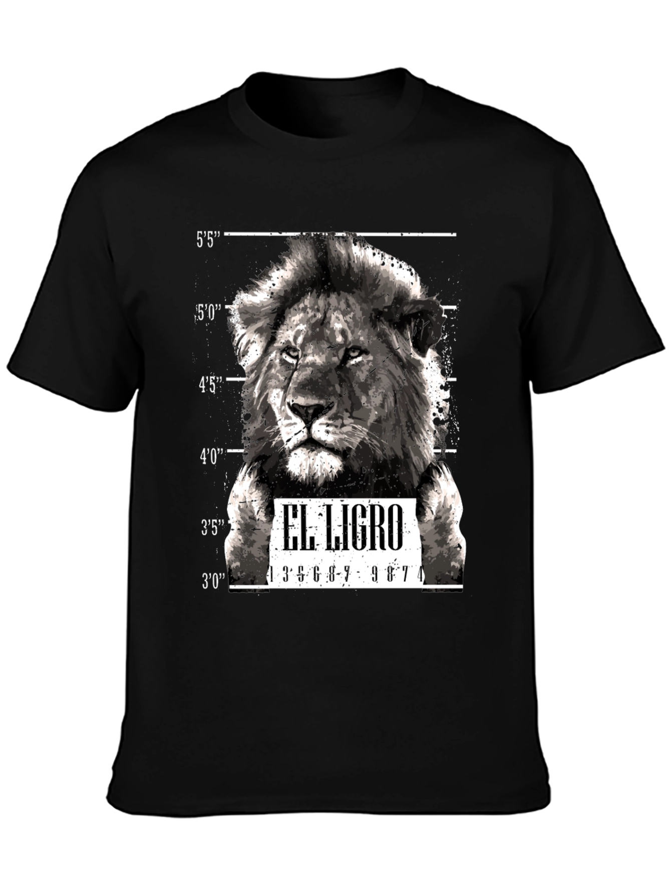 El Ligro Lion Mugshot Graphic Tee - Black