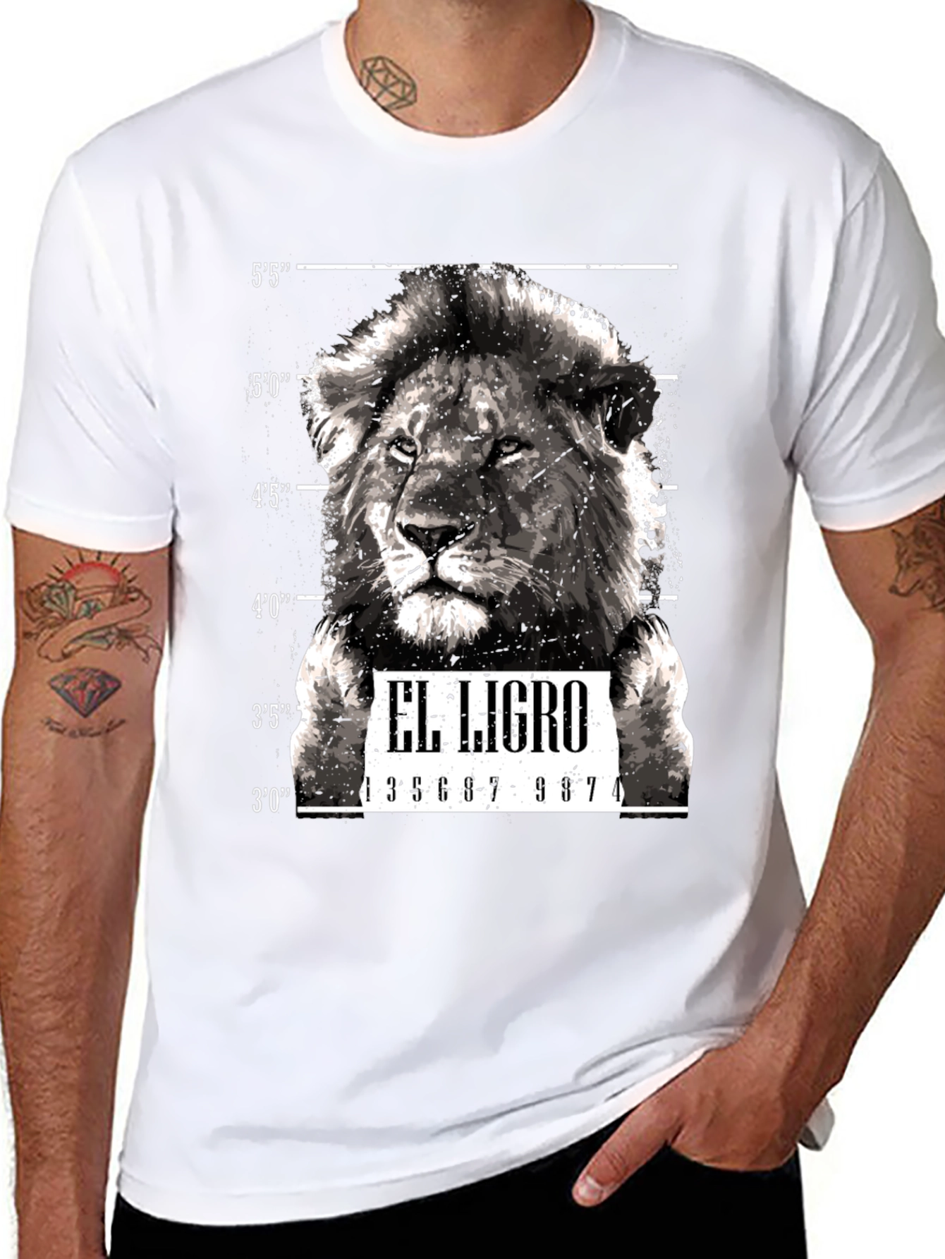 El Ligro Lion Mugshot Graphic Tee - Black