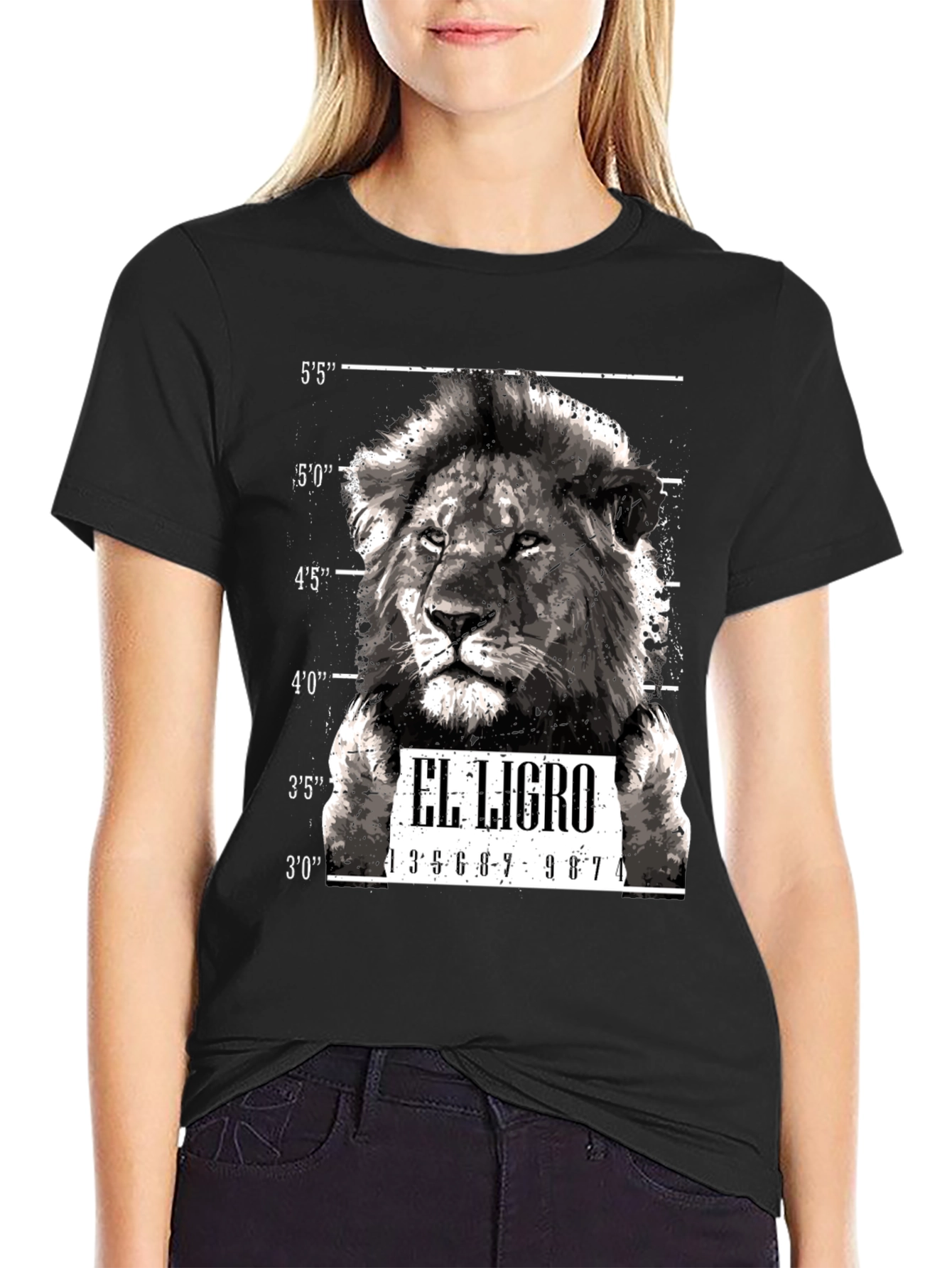 El Ligro Lion Mugshot Graphic Tee - Black