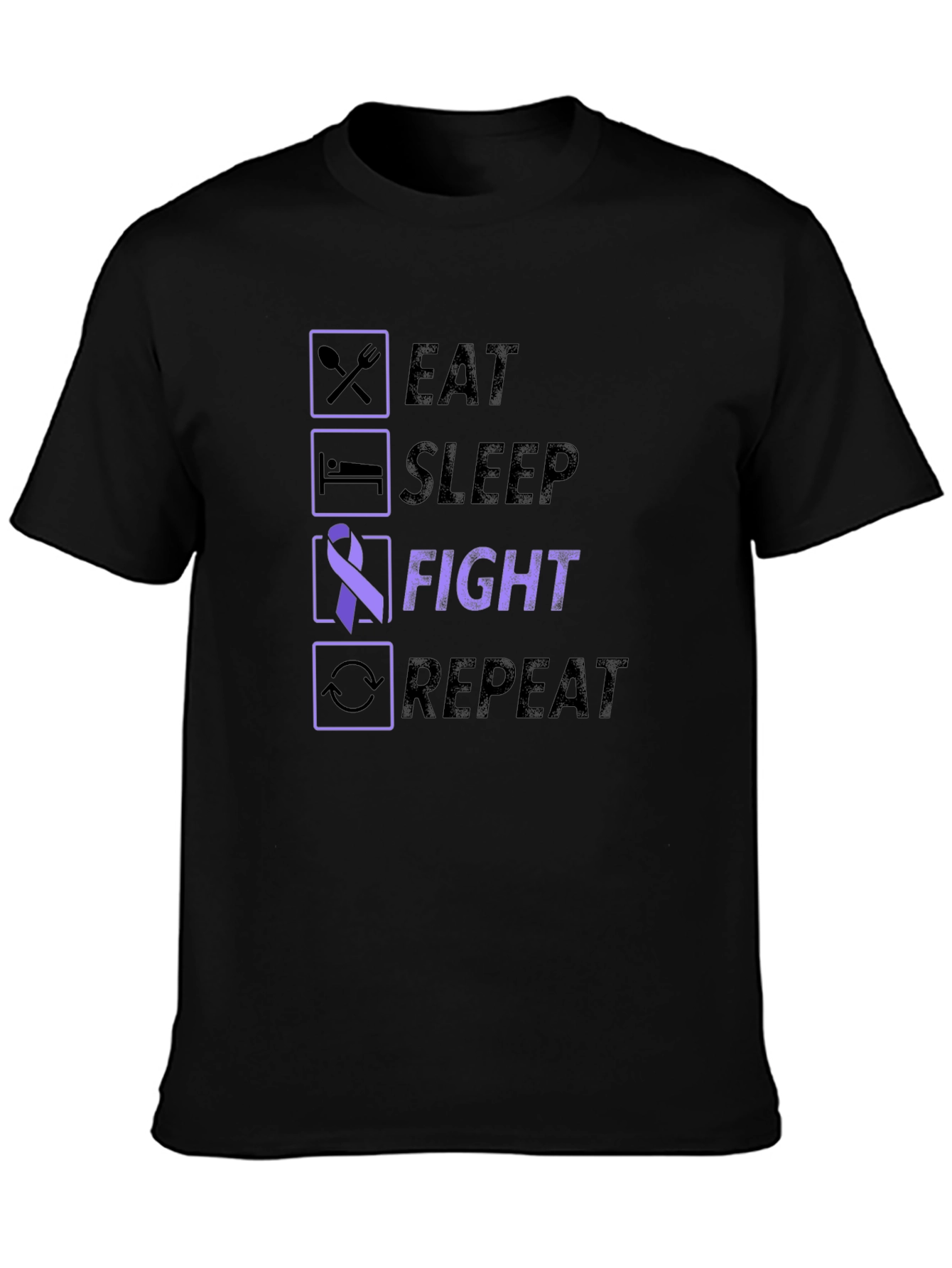 Eat Sleep Fight Repeat Awareness T-Shirt