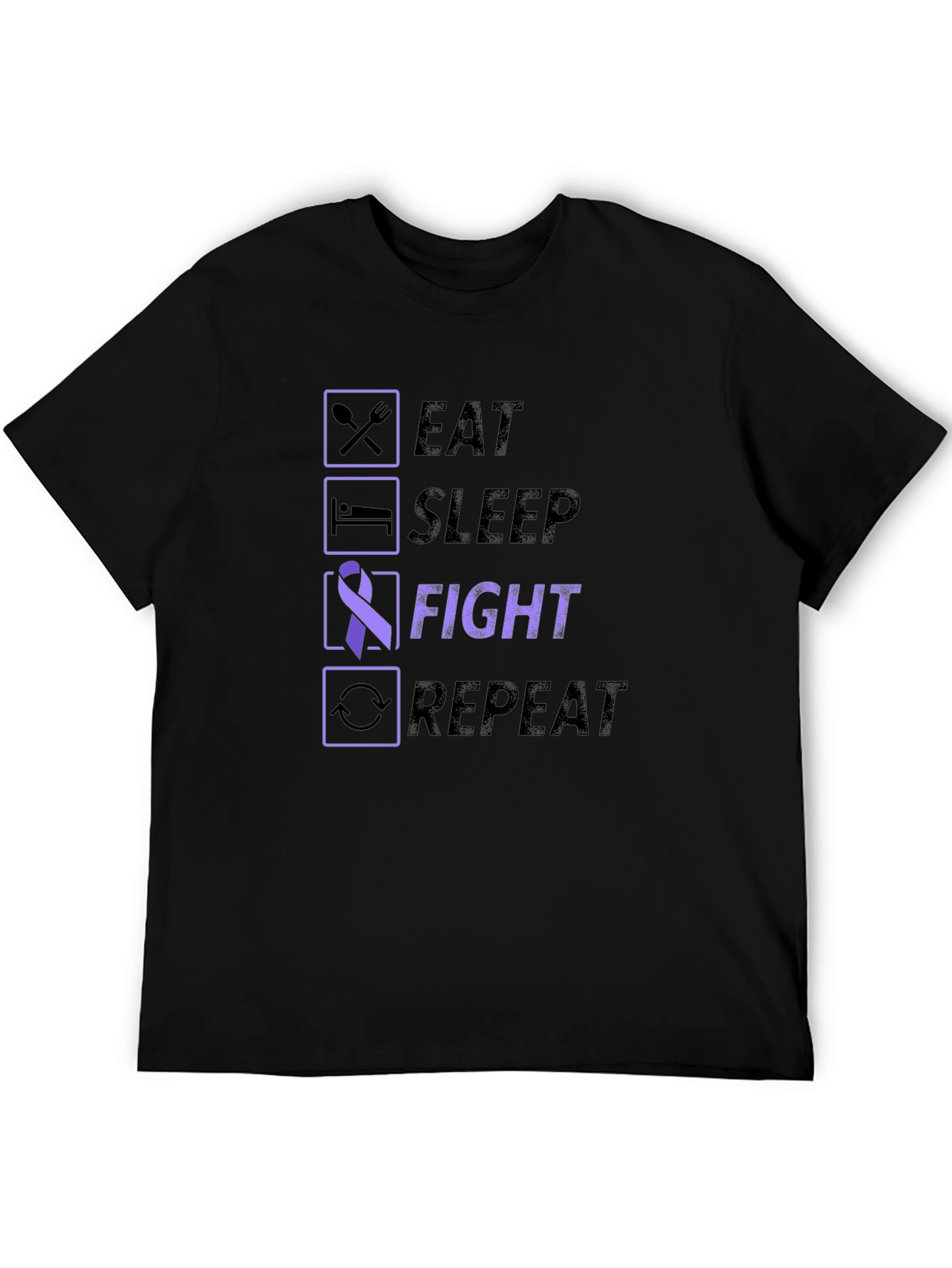 Eat Sleep Fight Repeat Awareness T-Shirt