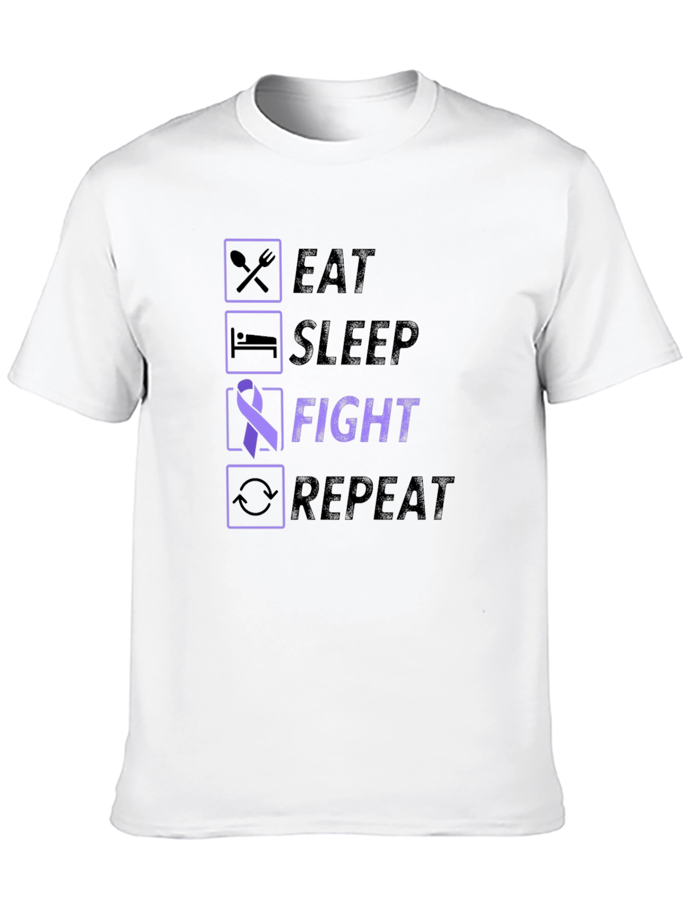 Eat Sleep Fight Repeat Awareness T-Shirt