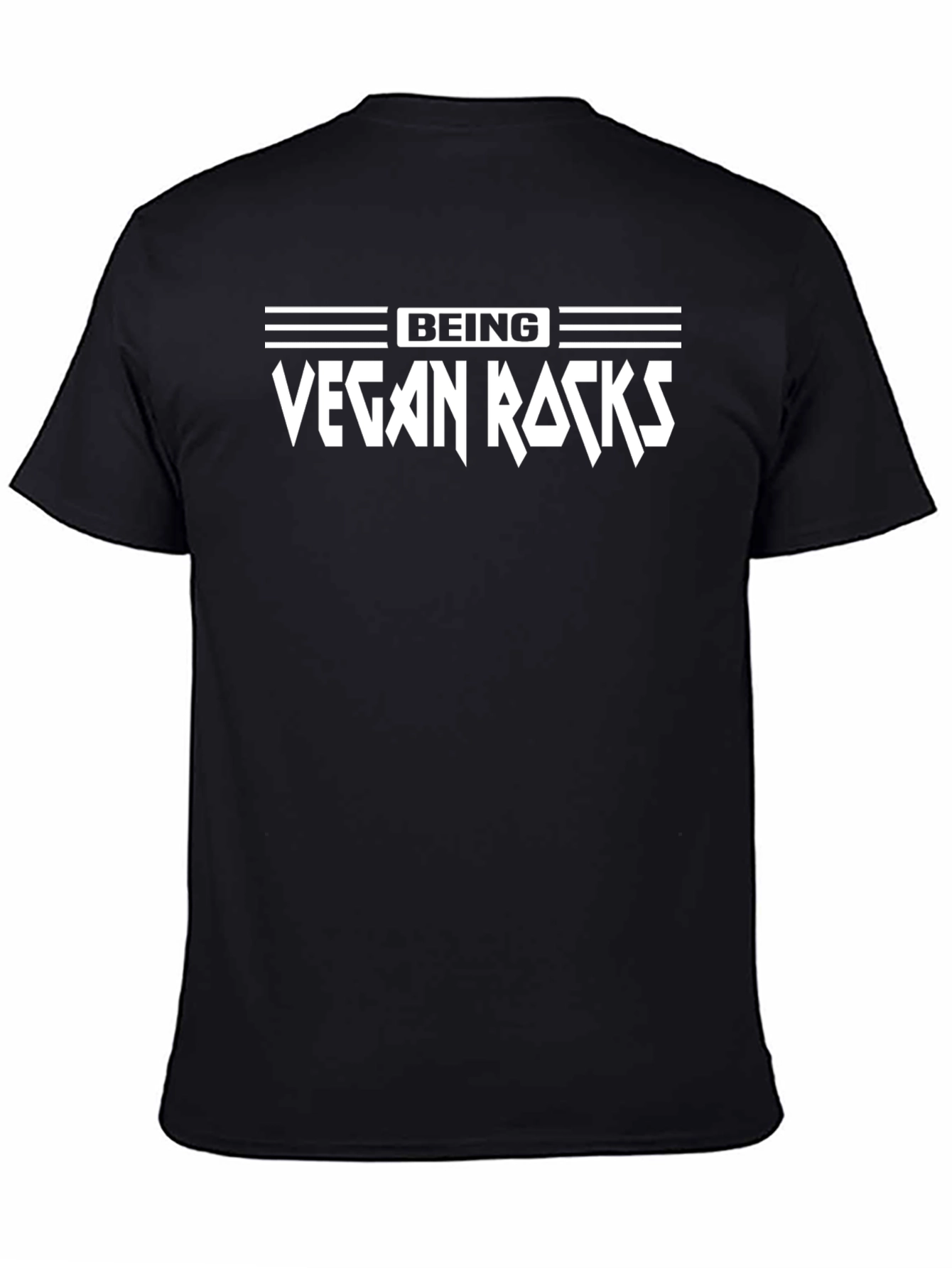 Vegan Rocks T-Shirt - Black Cotton Graphic Tee